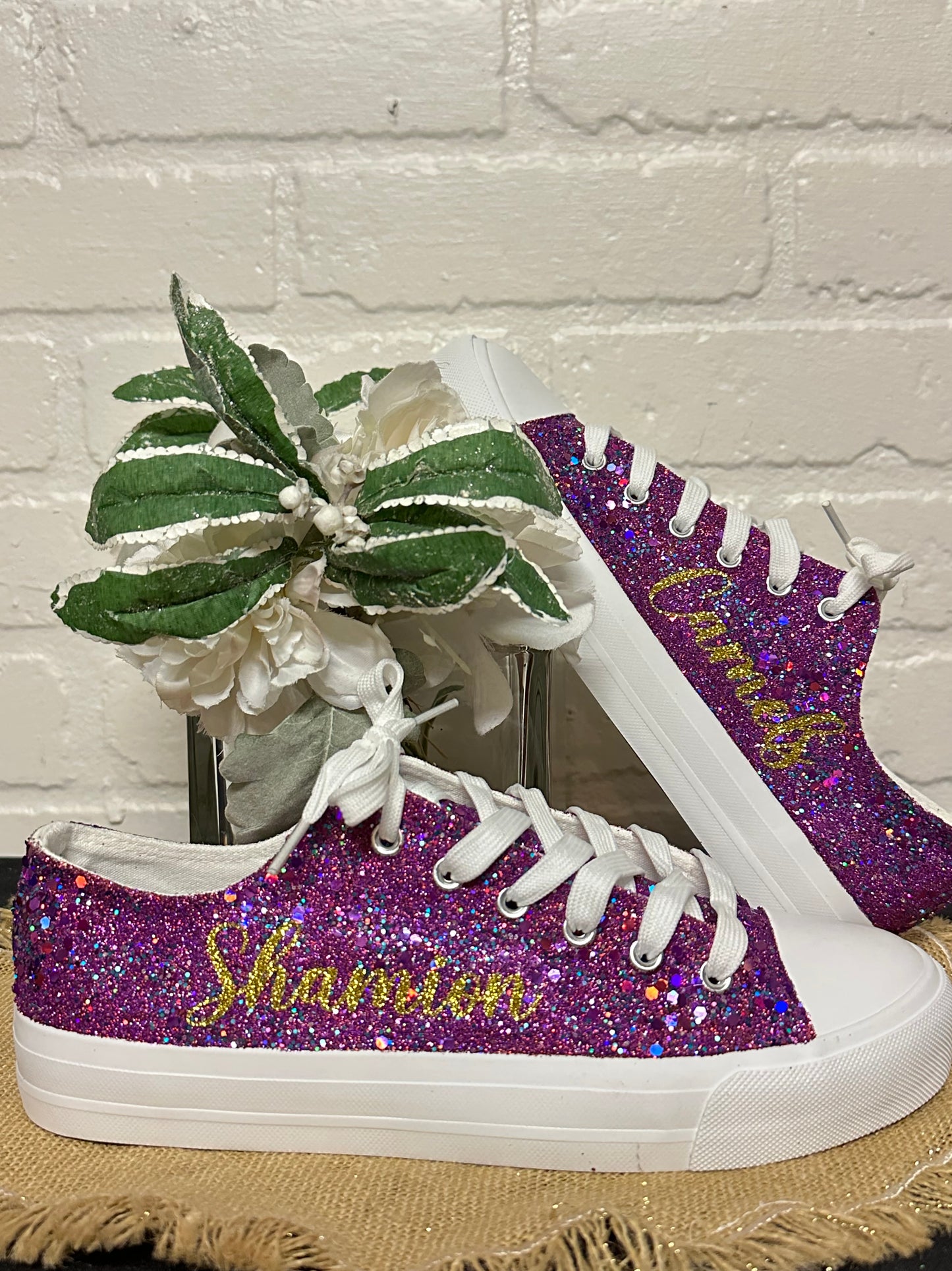 Purple Bling Teal Galaxy Mix Glitter Sneaker