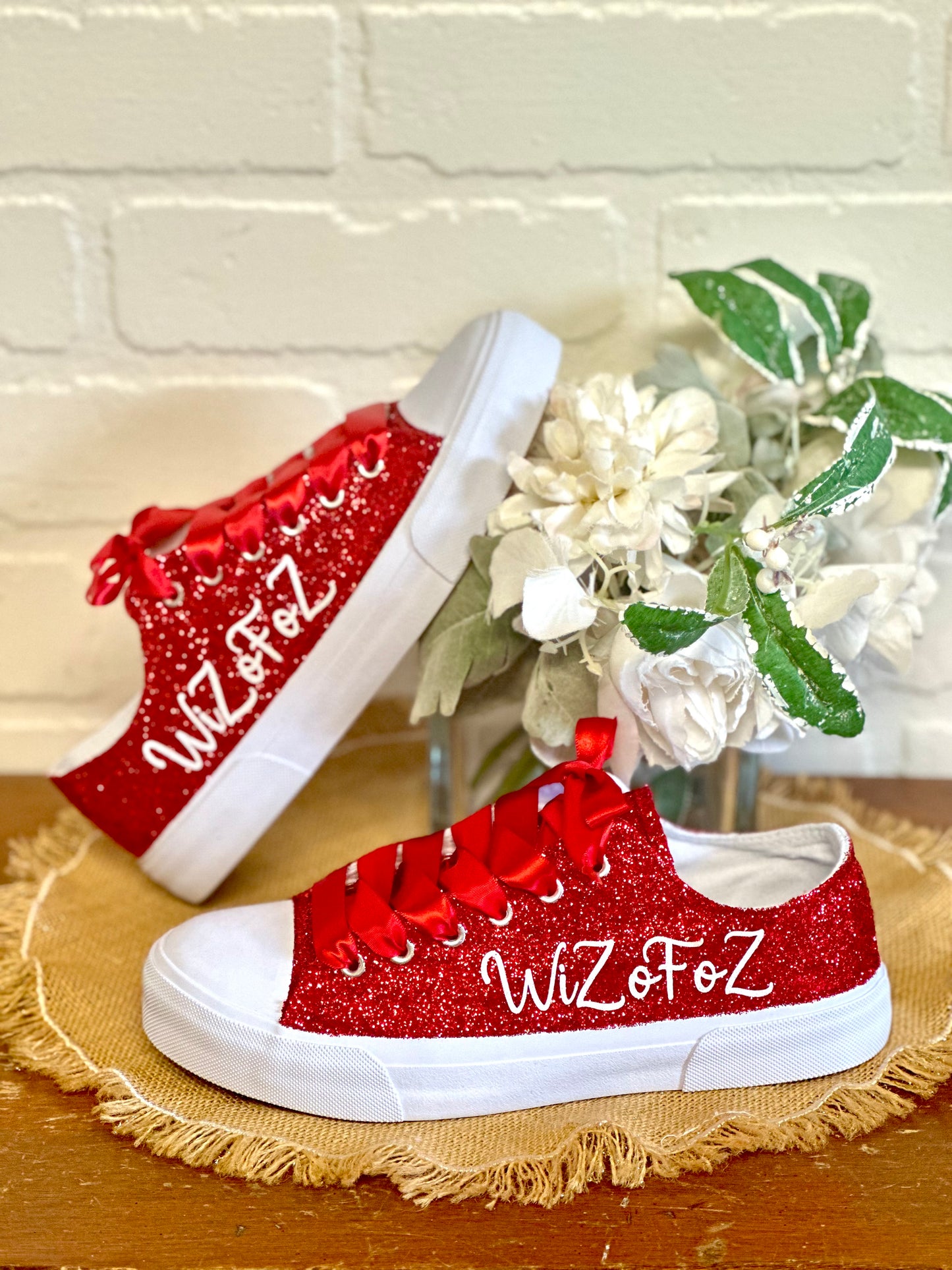 Red Glitter Sneakers