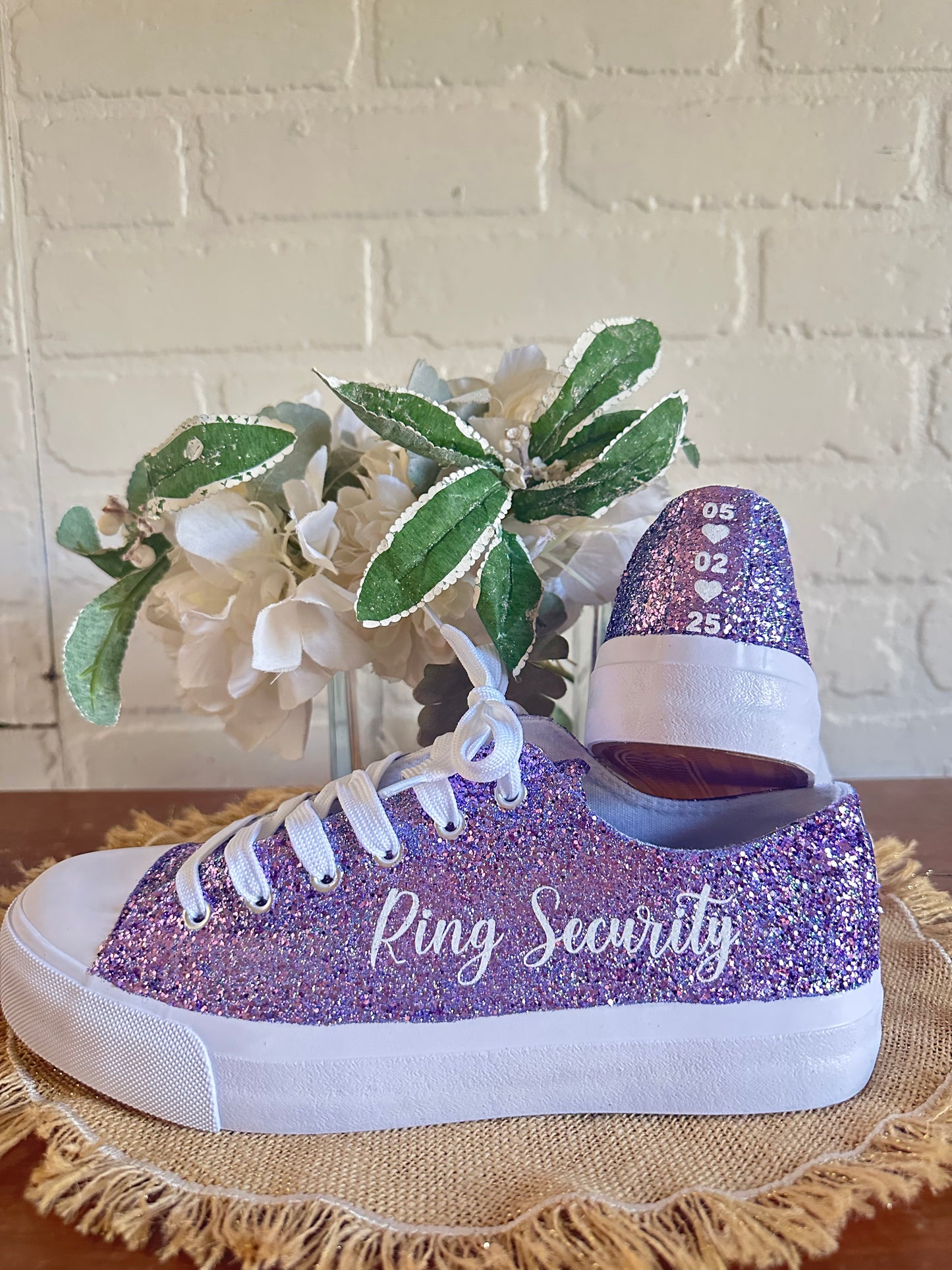 Personalized Lilac Glitter Sneakers