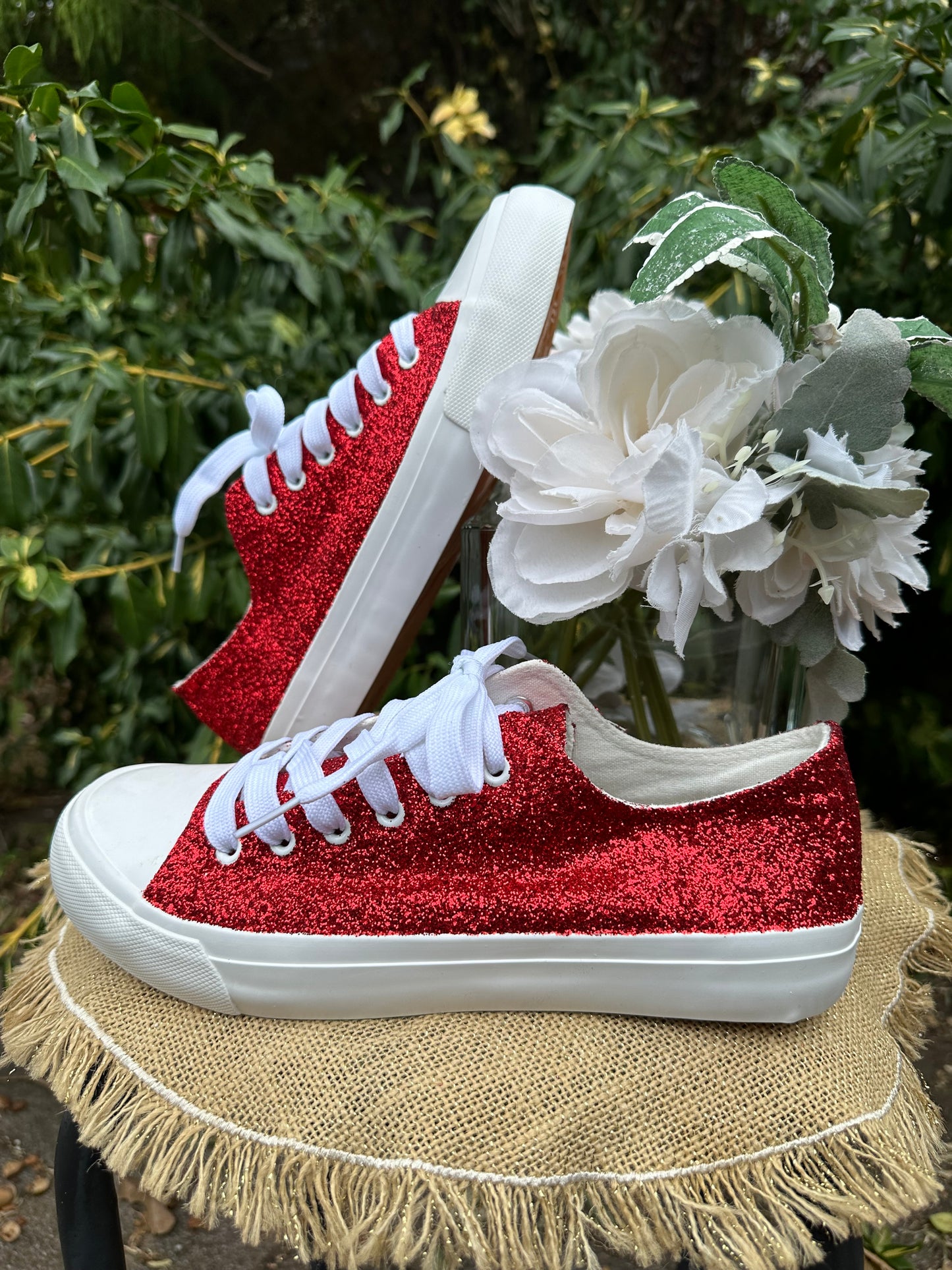 Red Glitter Sneakers