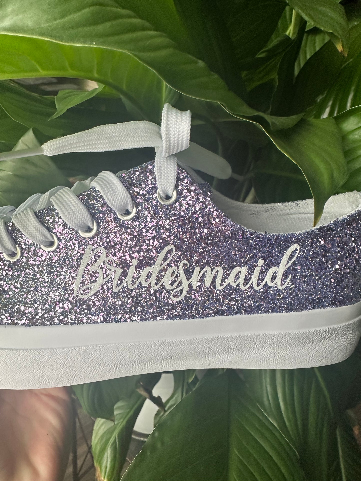 Personalized Lilac Glitter Sneakers