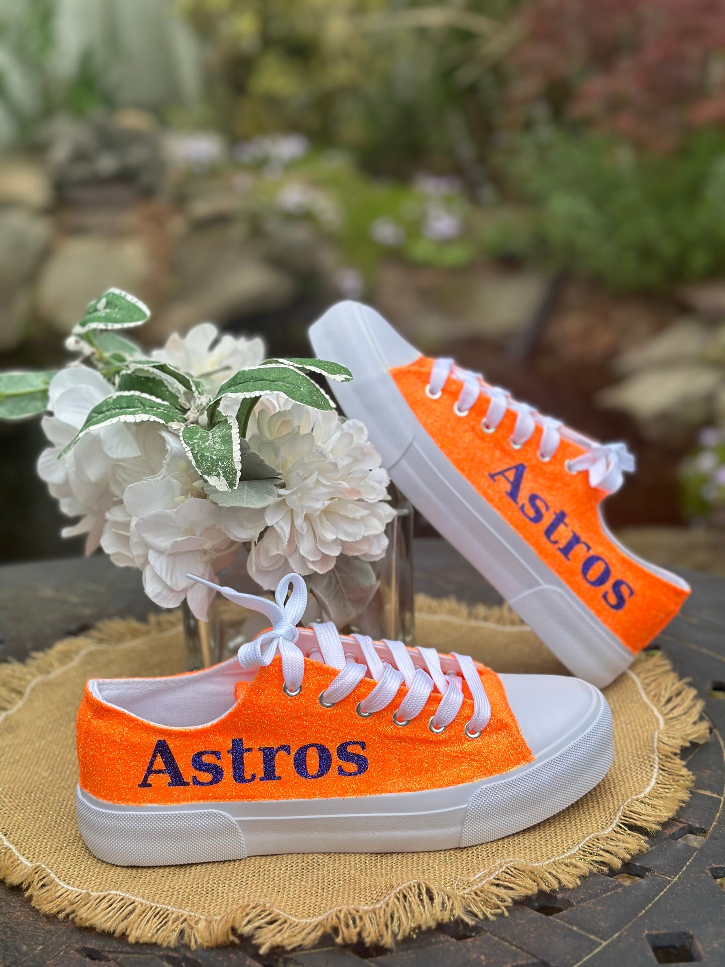 Orange Glitter Sneakers