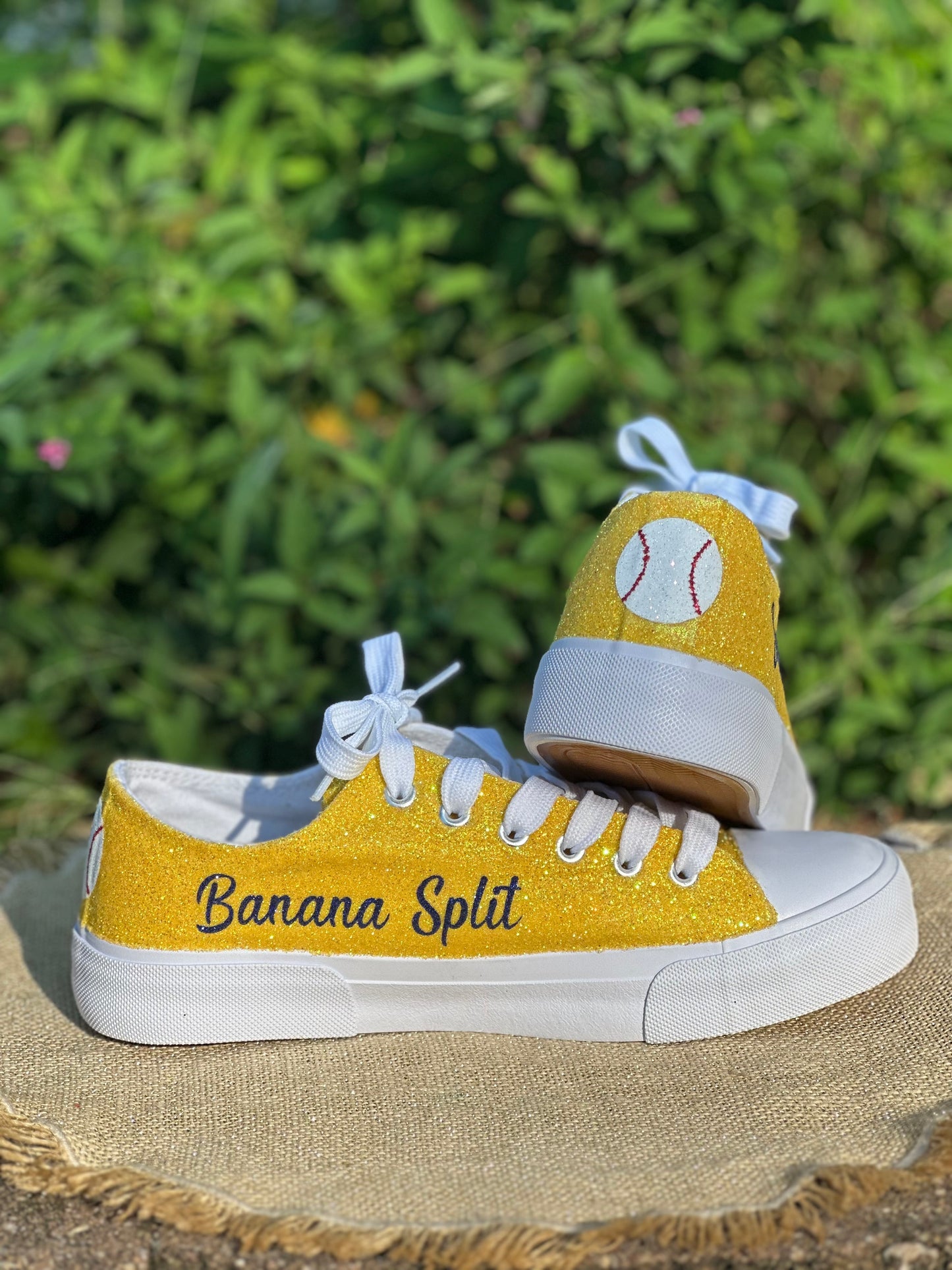 Banana Yellow Glitter Sneakers