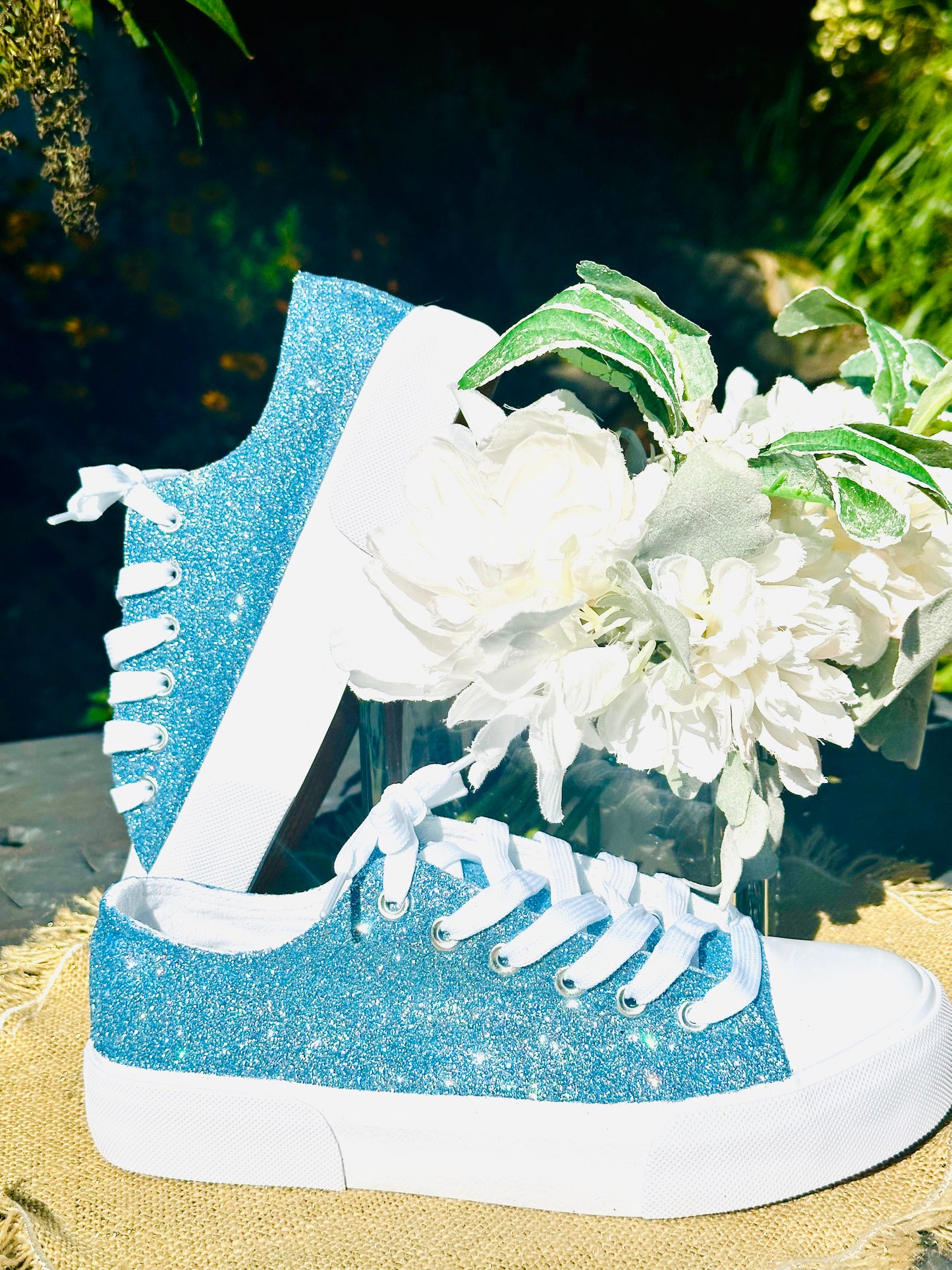Light Blue Glitter Sneakers