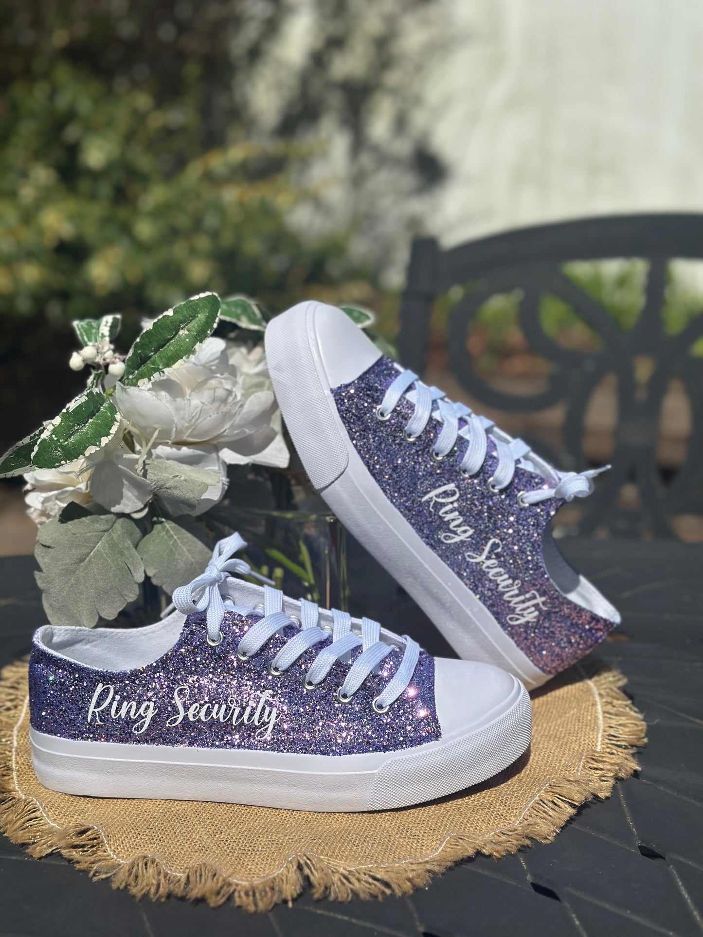 Personalized Lilac Glitter Sneakers