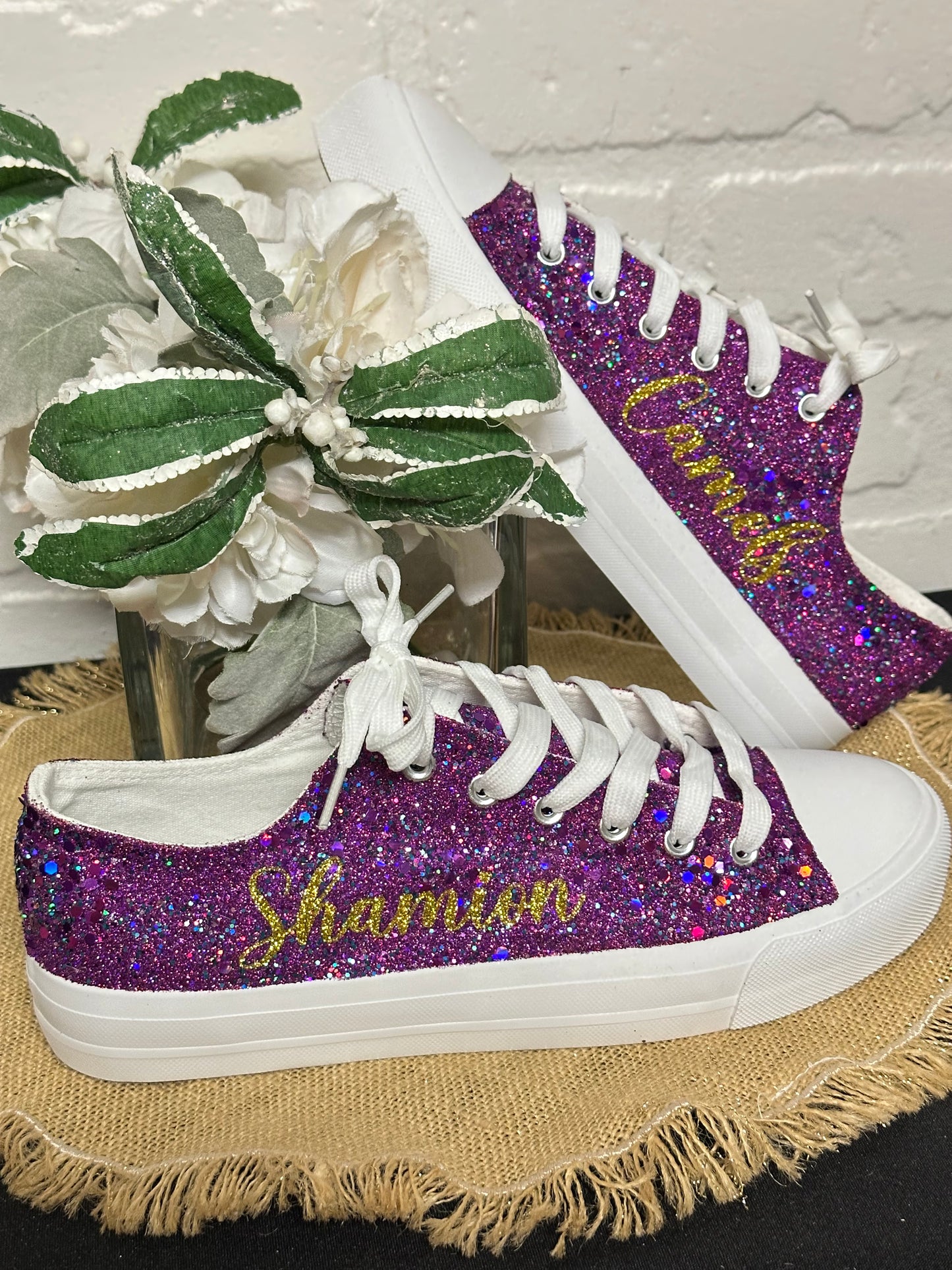 Purple Bling Teal Galaxy Mix Glitter Sneaker