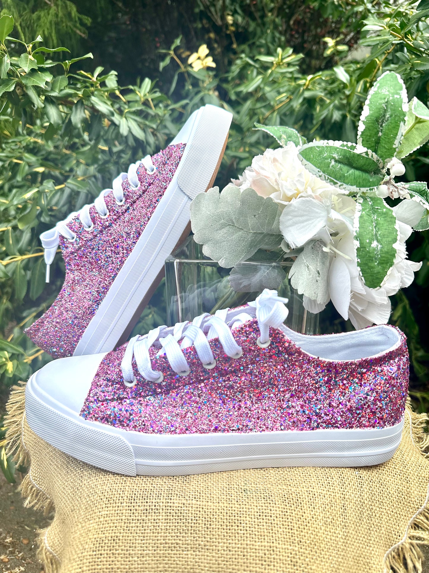 Cotton Candy Pink Glitter Sneakers