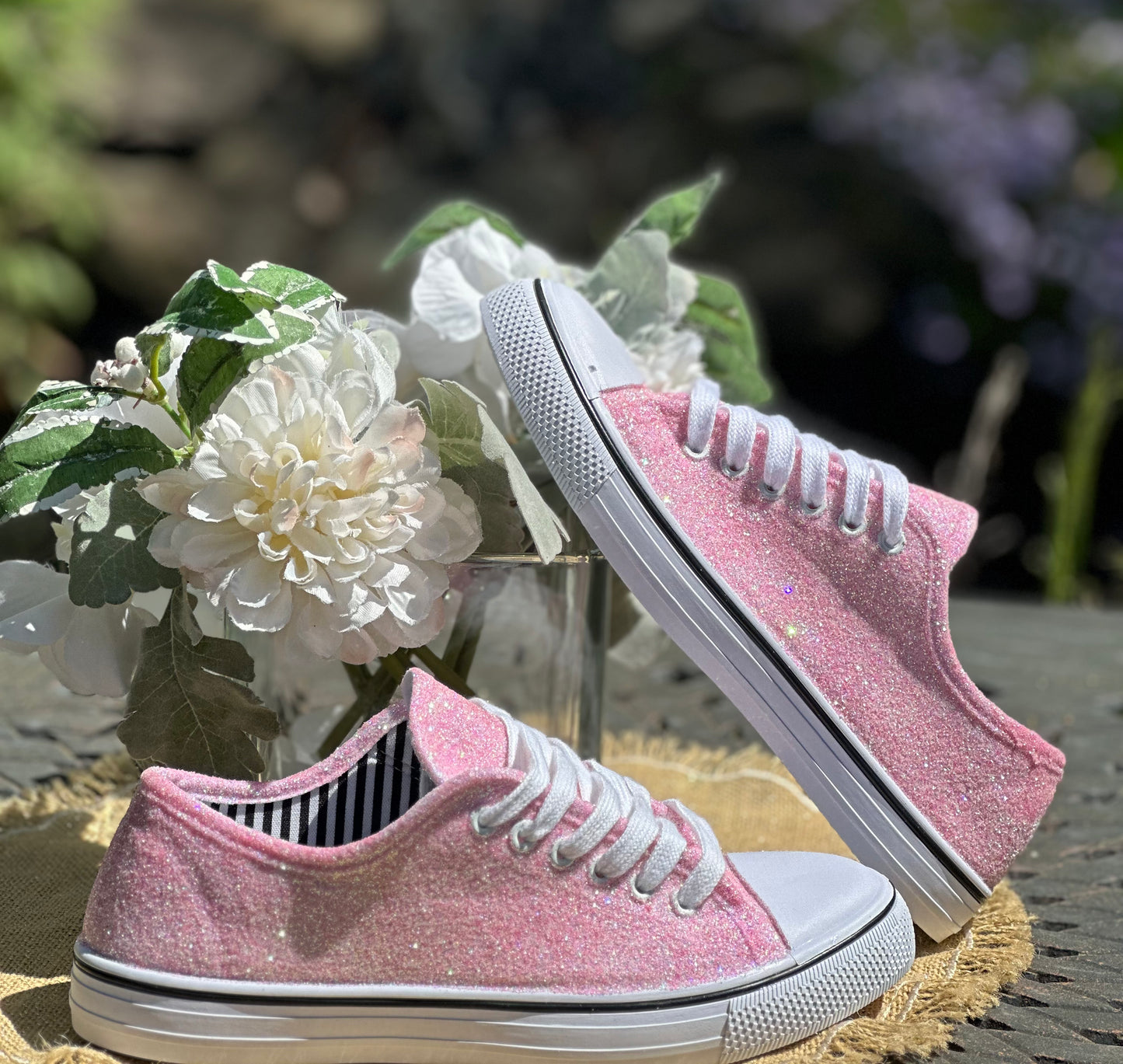 Baby Pink Opal Glitter Sneakers