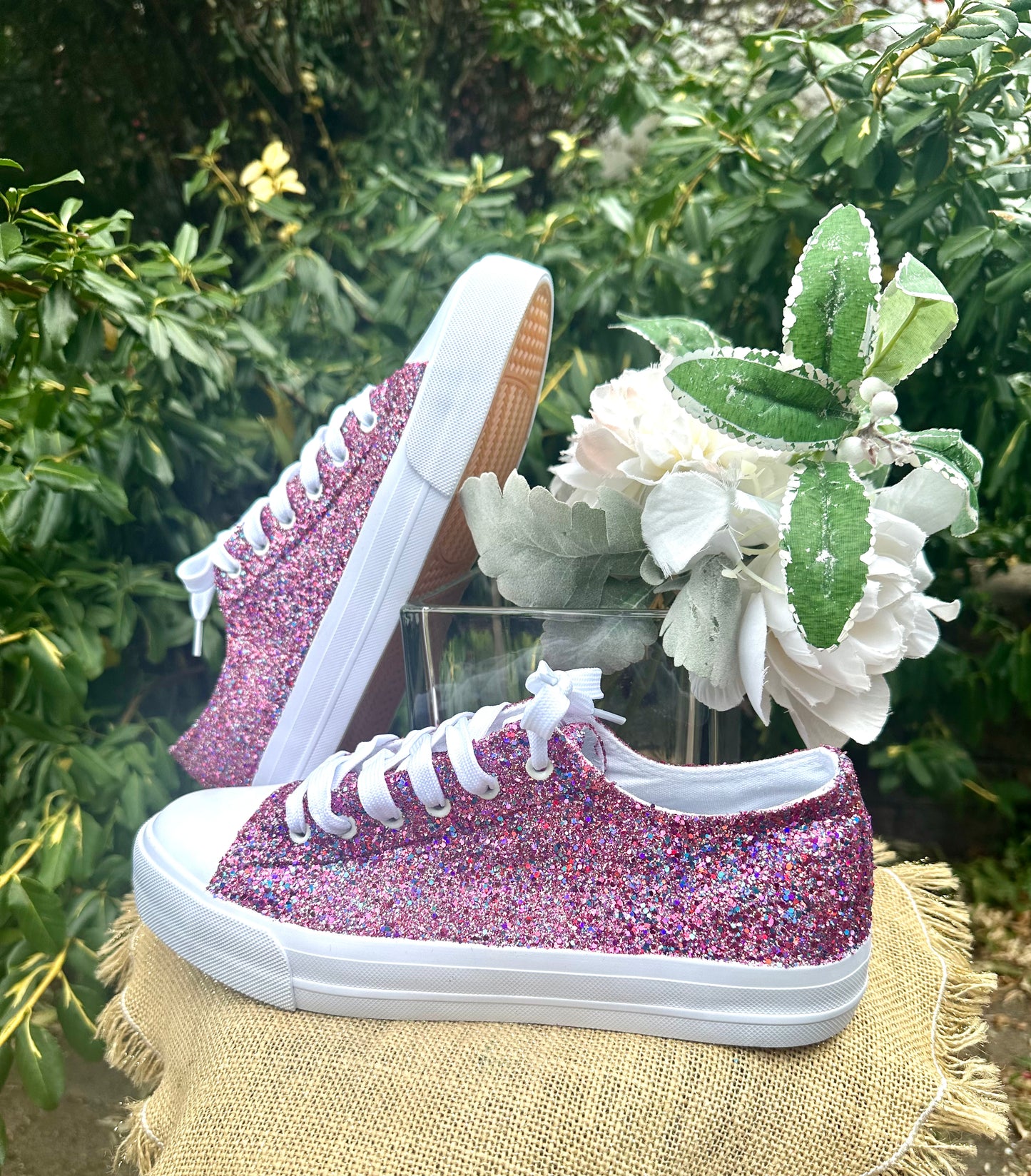 Cotton Candy Pink Glitter Sneakers