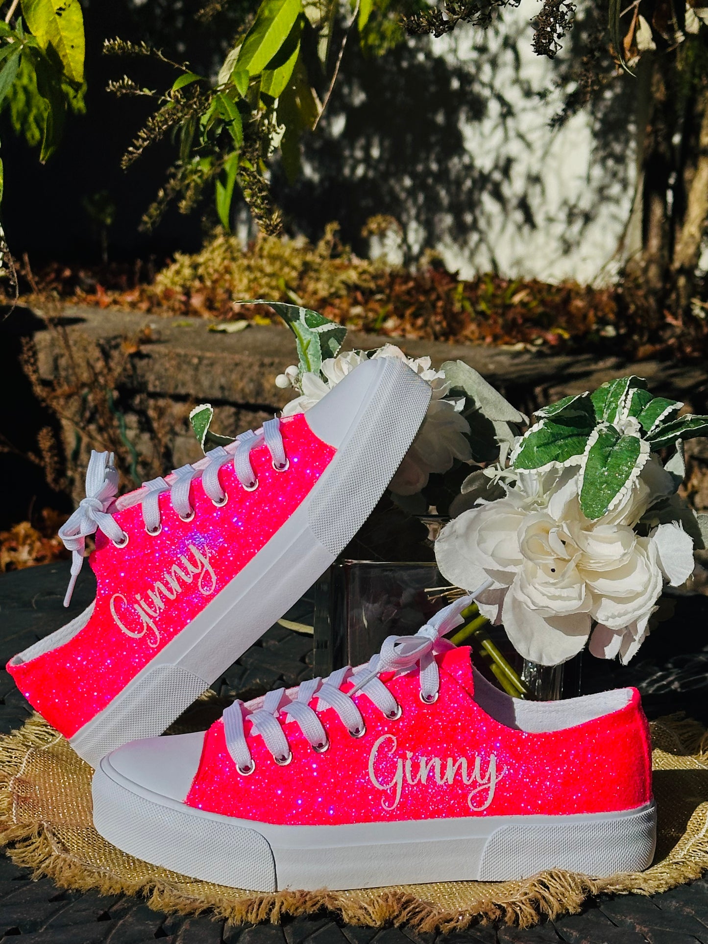 Hot Pink Glitter Sneakers