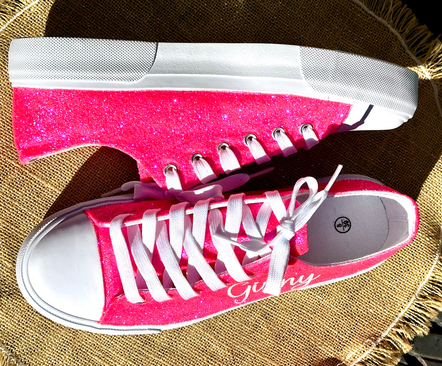 Hot Pink Glitter Sneakers