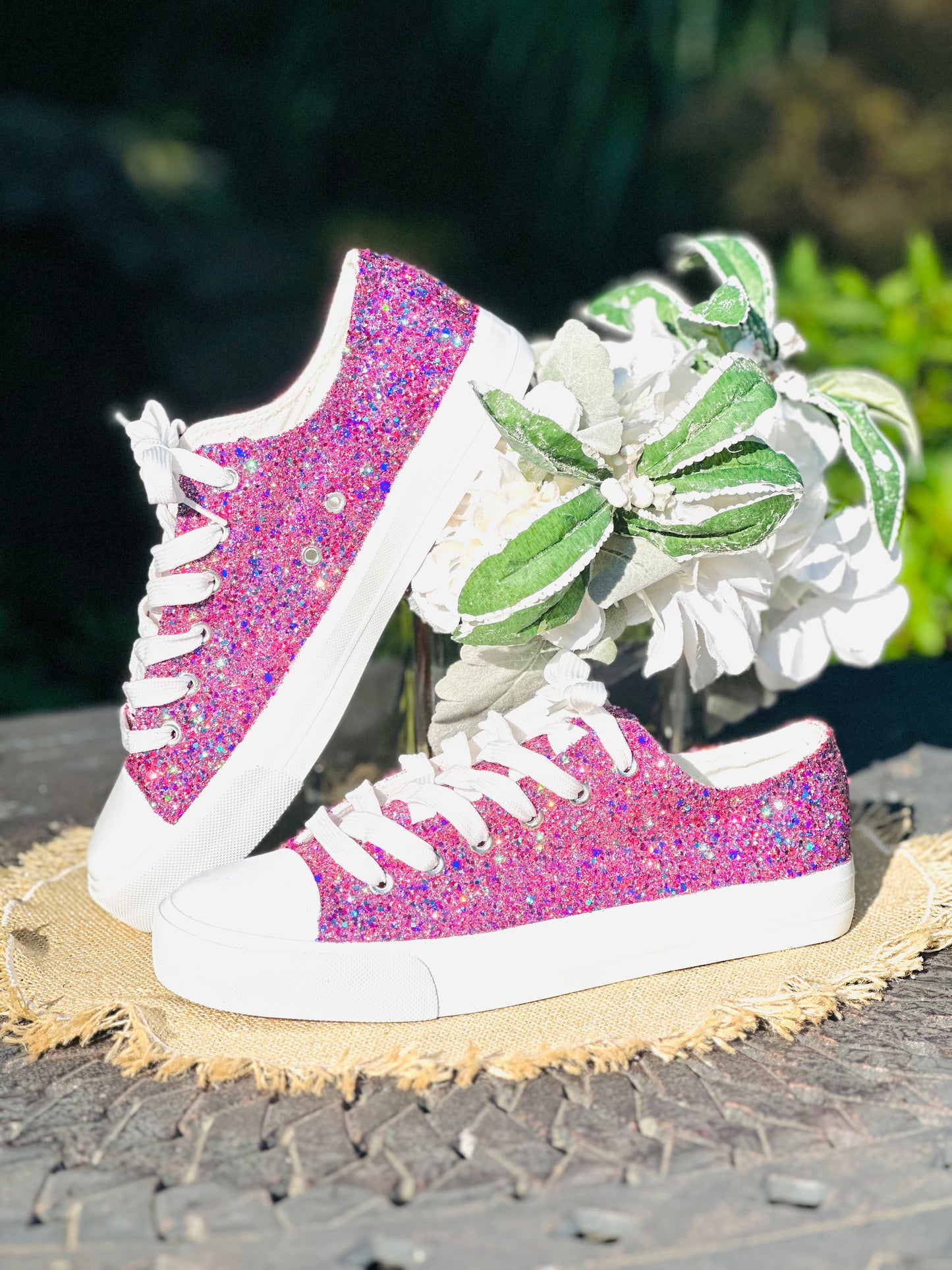 Cotton Candy Pink Glitter Sneakers