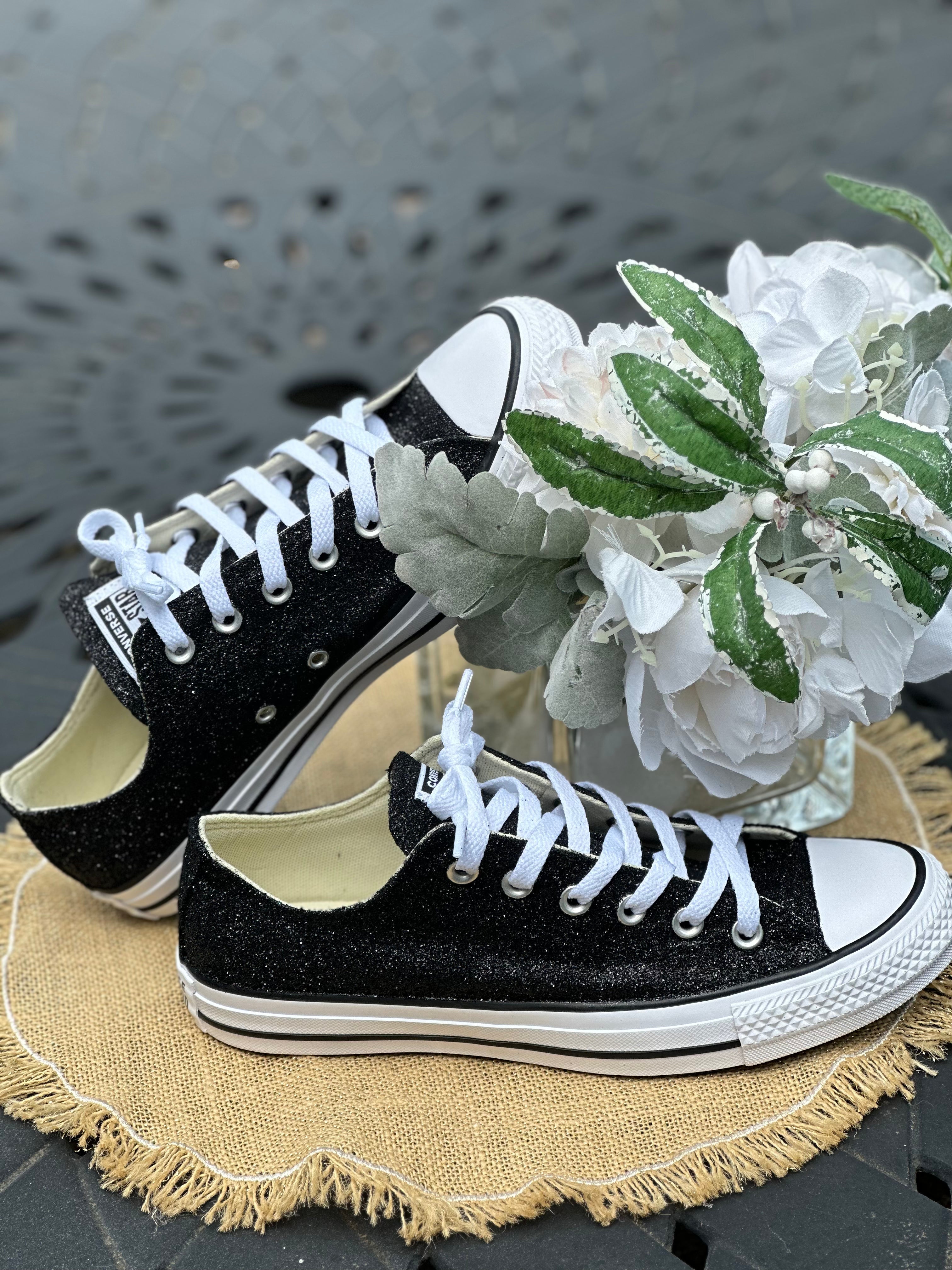 Black Glitter Converse Chuck Taylor All Star Sneakers Glitter It Glam Custom Sneakers