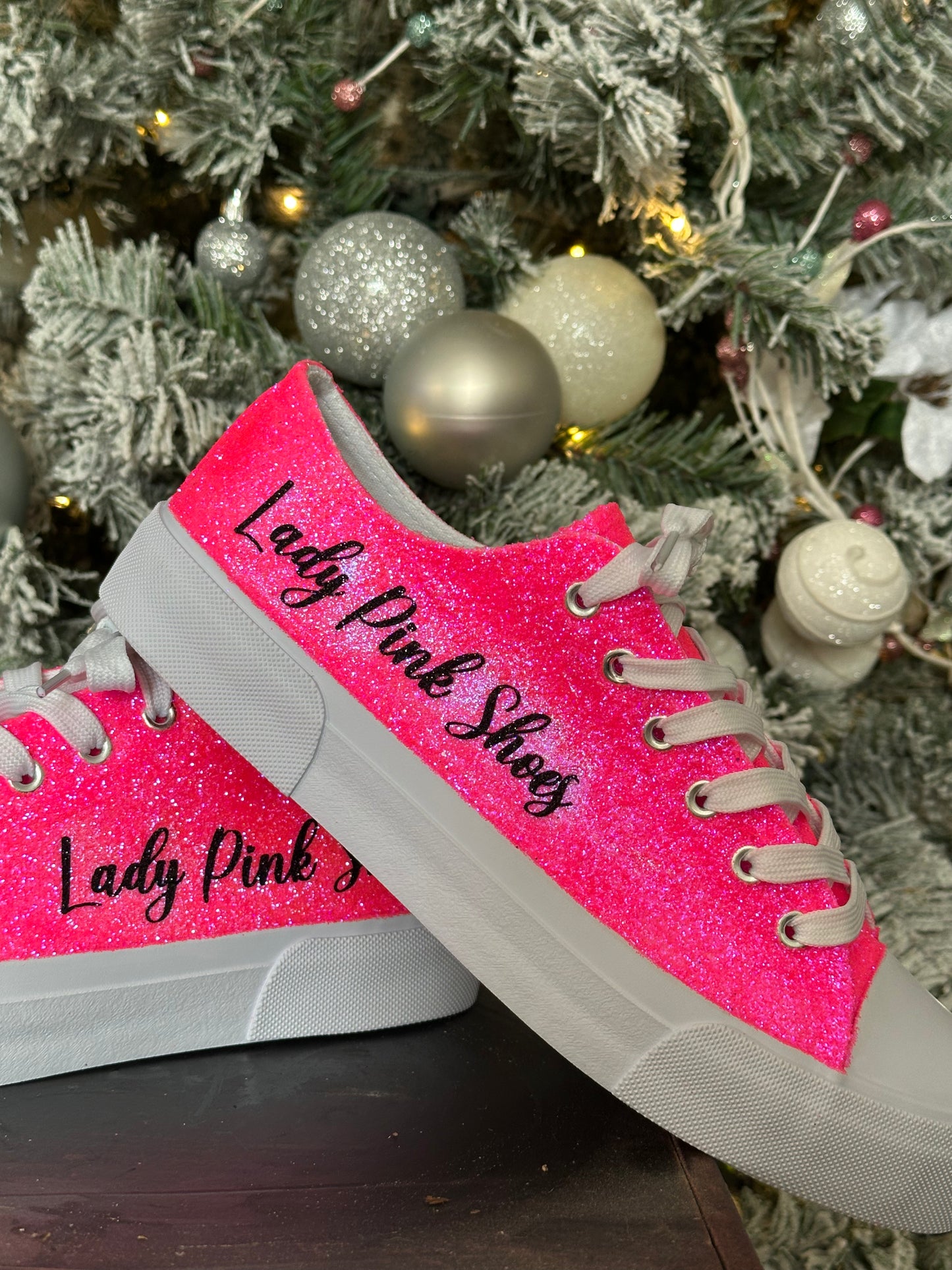 Hot Pink Glitter Sneakers