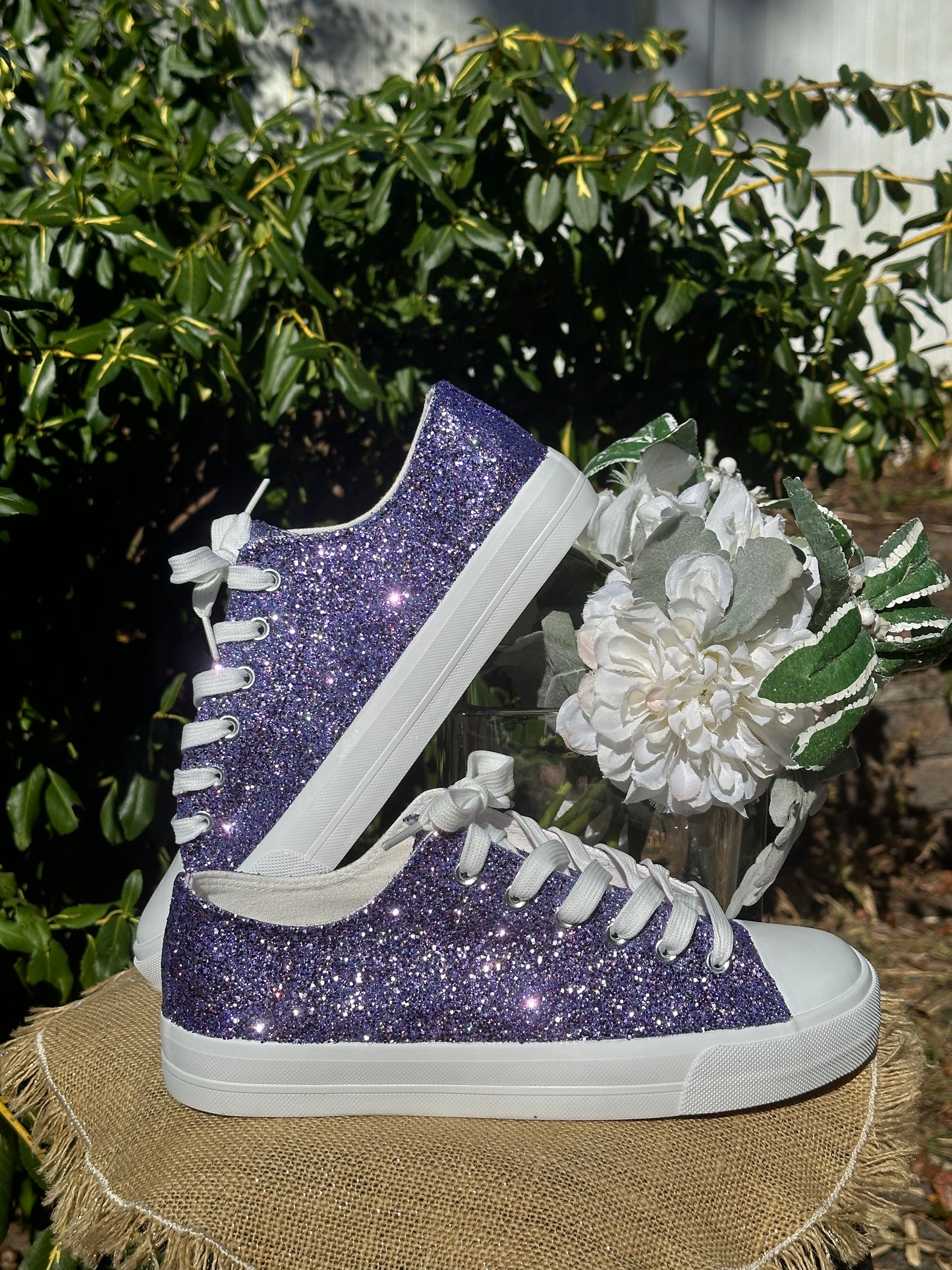Lilac Purple Glitter Sneakers