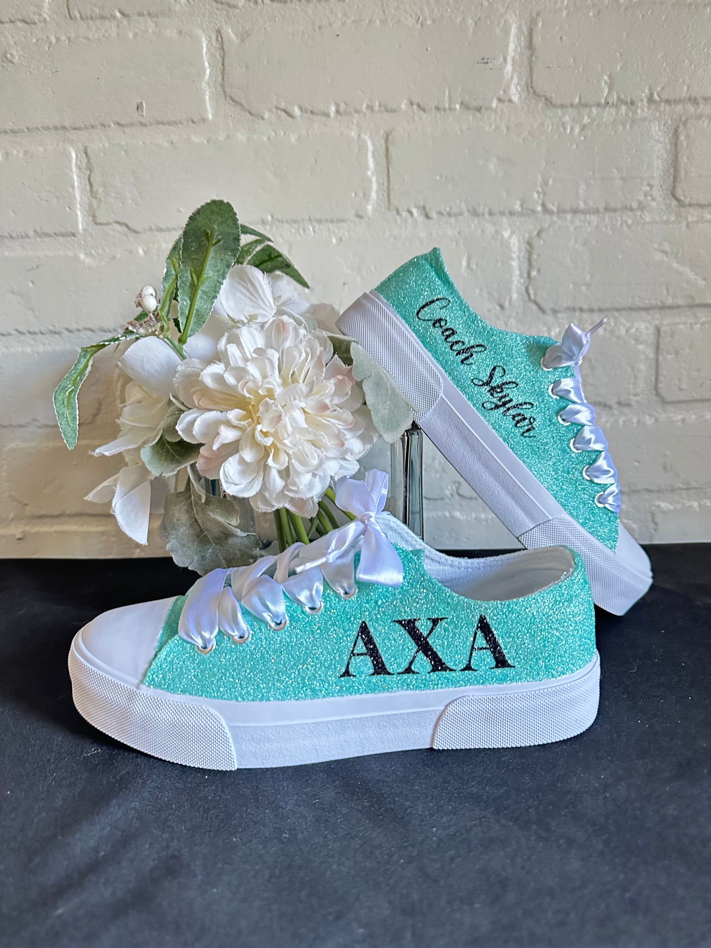 Tiffany Aqua Blue Glitter Sneakers