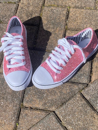 Pink Peony Glitter Sneakers