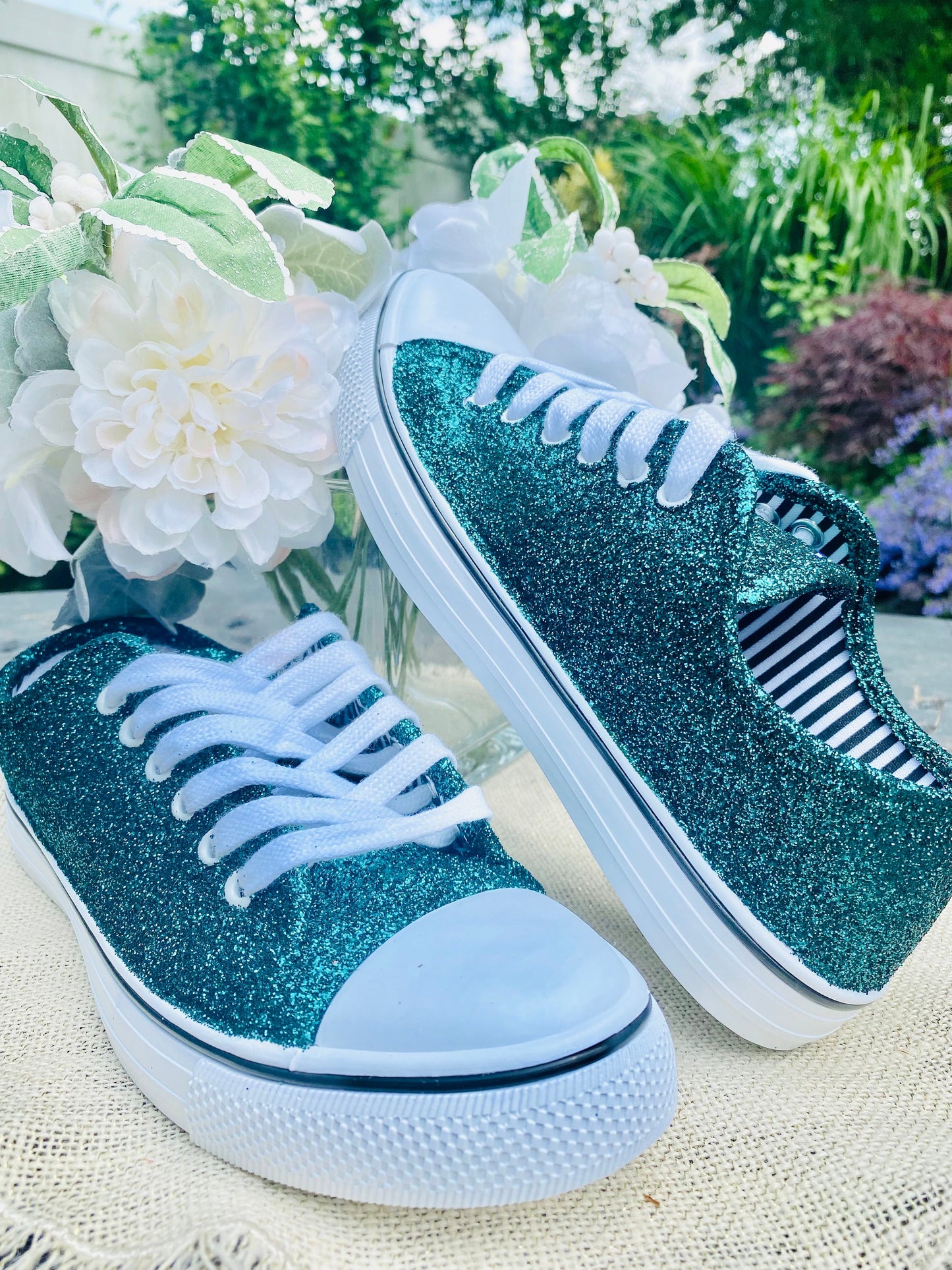 Fir Hunter Green Glitter Sneakers
