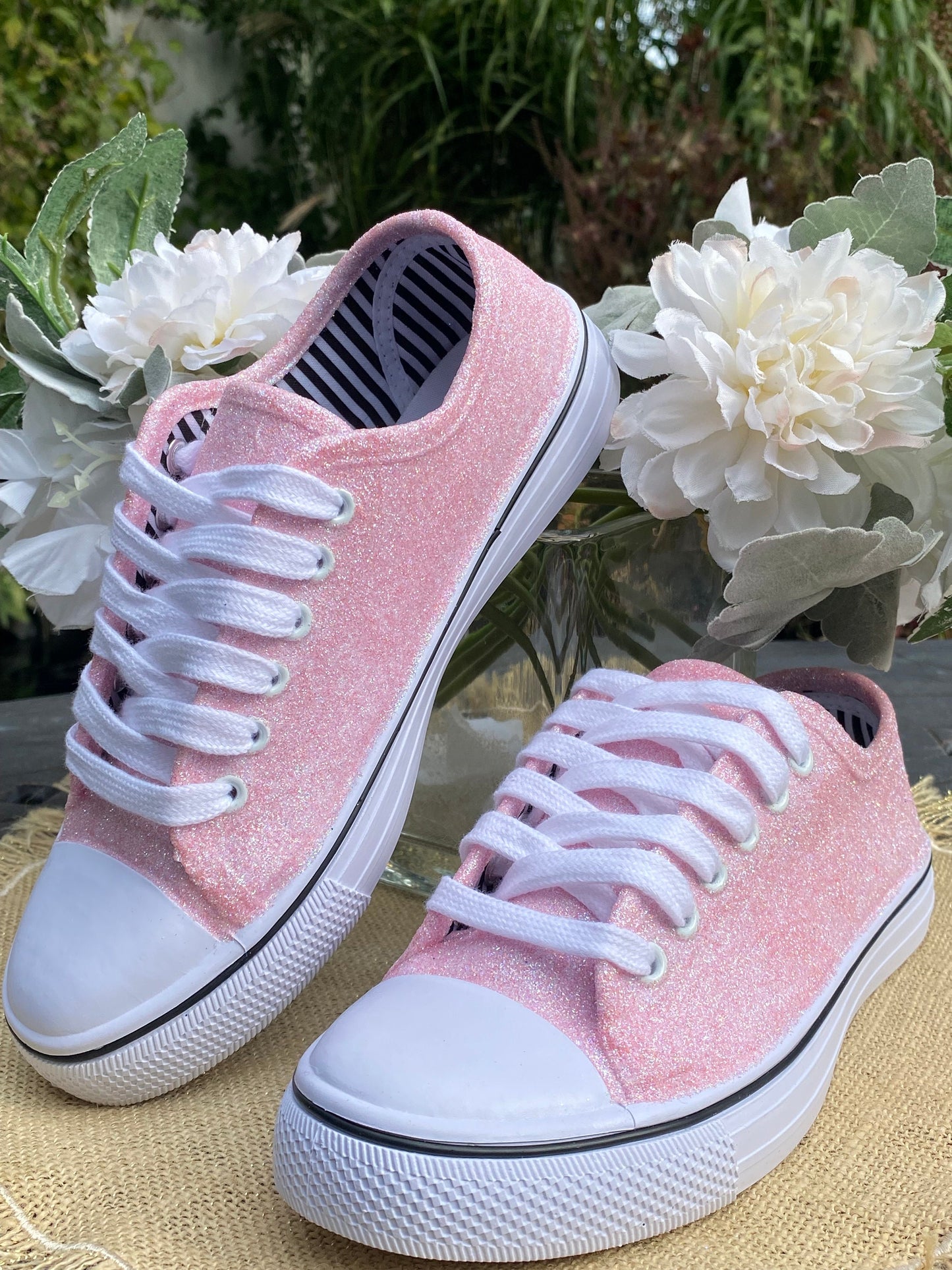 Baby Pink Opal Glitter Sneakers