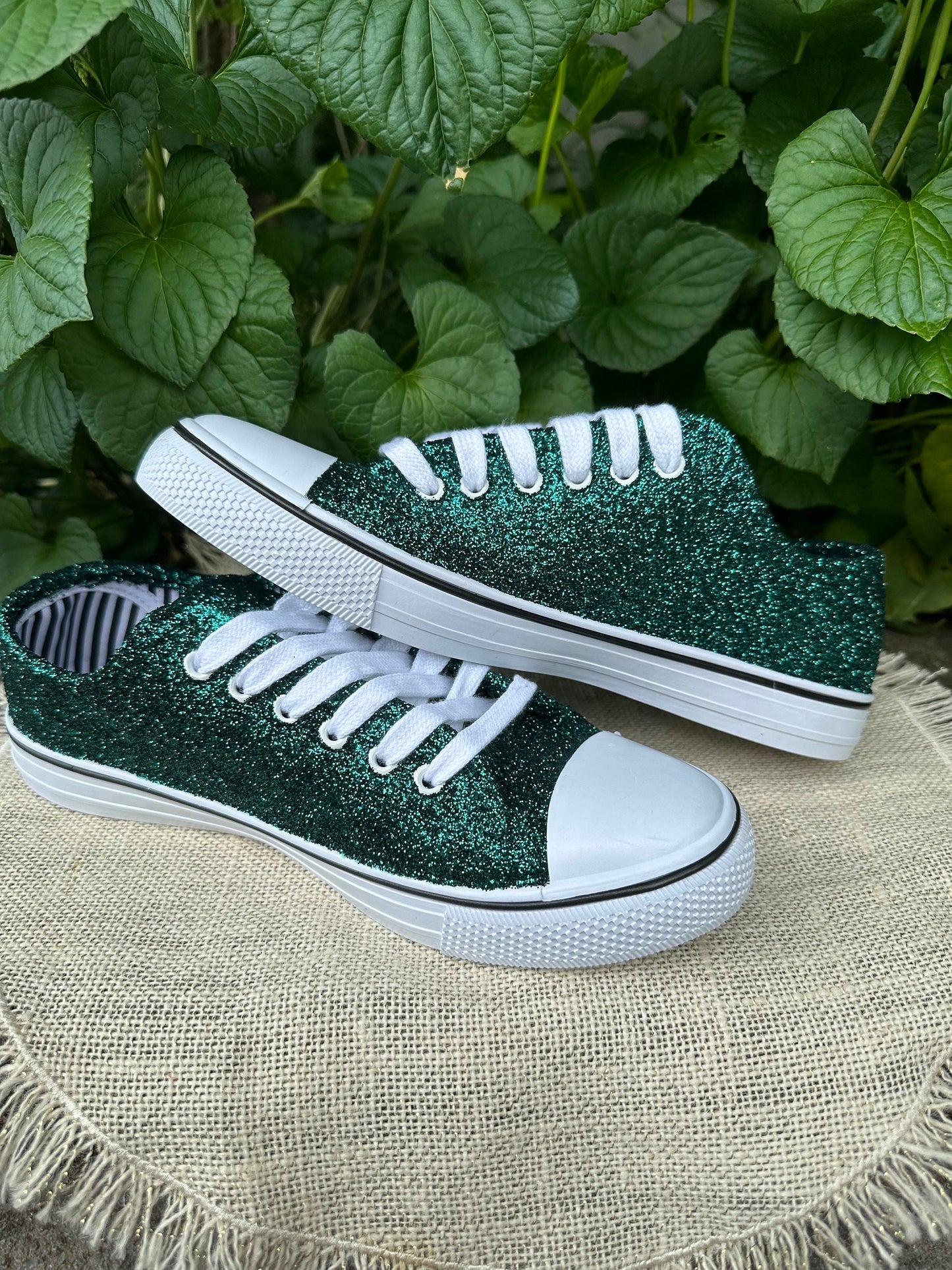 Fir Hunter Green Glitter Sneakers