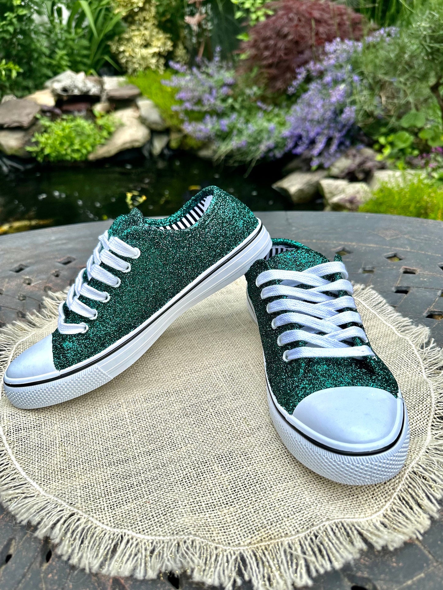 Fir Hunter Green Glitter Sneakers