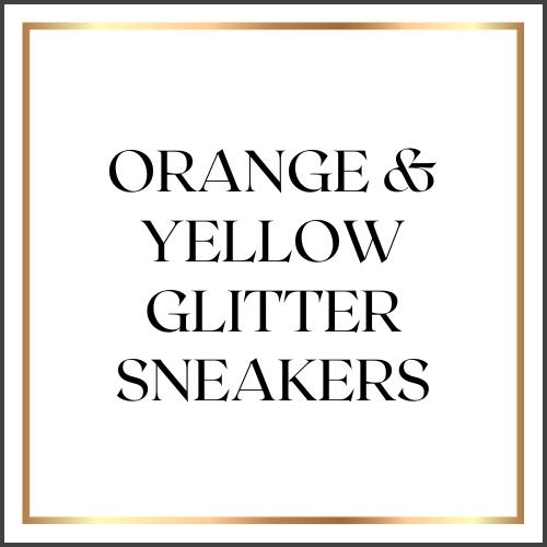 Shop Orange & Yellow Glitter Sneakers