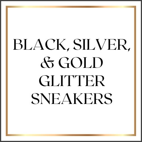 Shop Black, Silver & Gold Glitter Sneakers