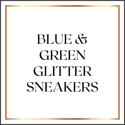 Shop Blue & Green Glitter Sneakers