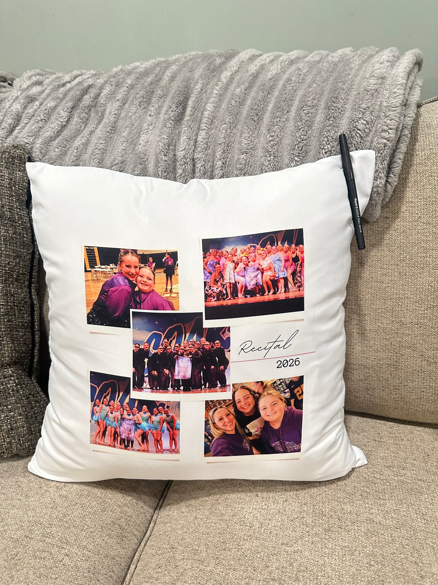 Personalized Graduation, Dance & Sports Team Signature Pillow | Custom Photo Keepsake Gift
