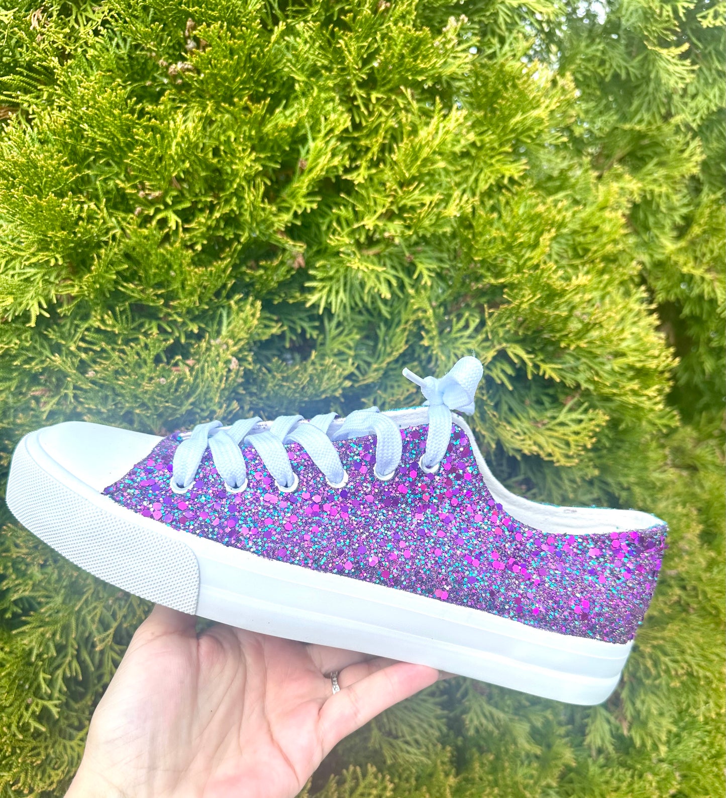 Purple Bling Teal Galaxy Mix Glitter Sneaker