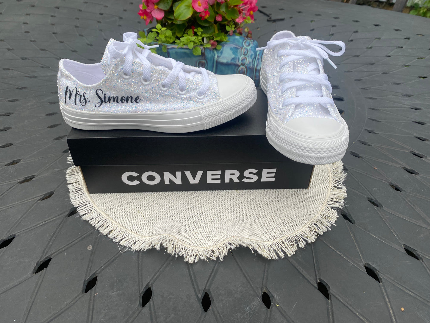 White Glitter Converse Chuck Taylor All Star Sneakers