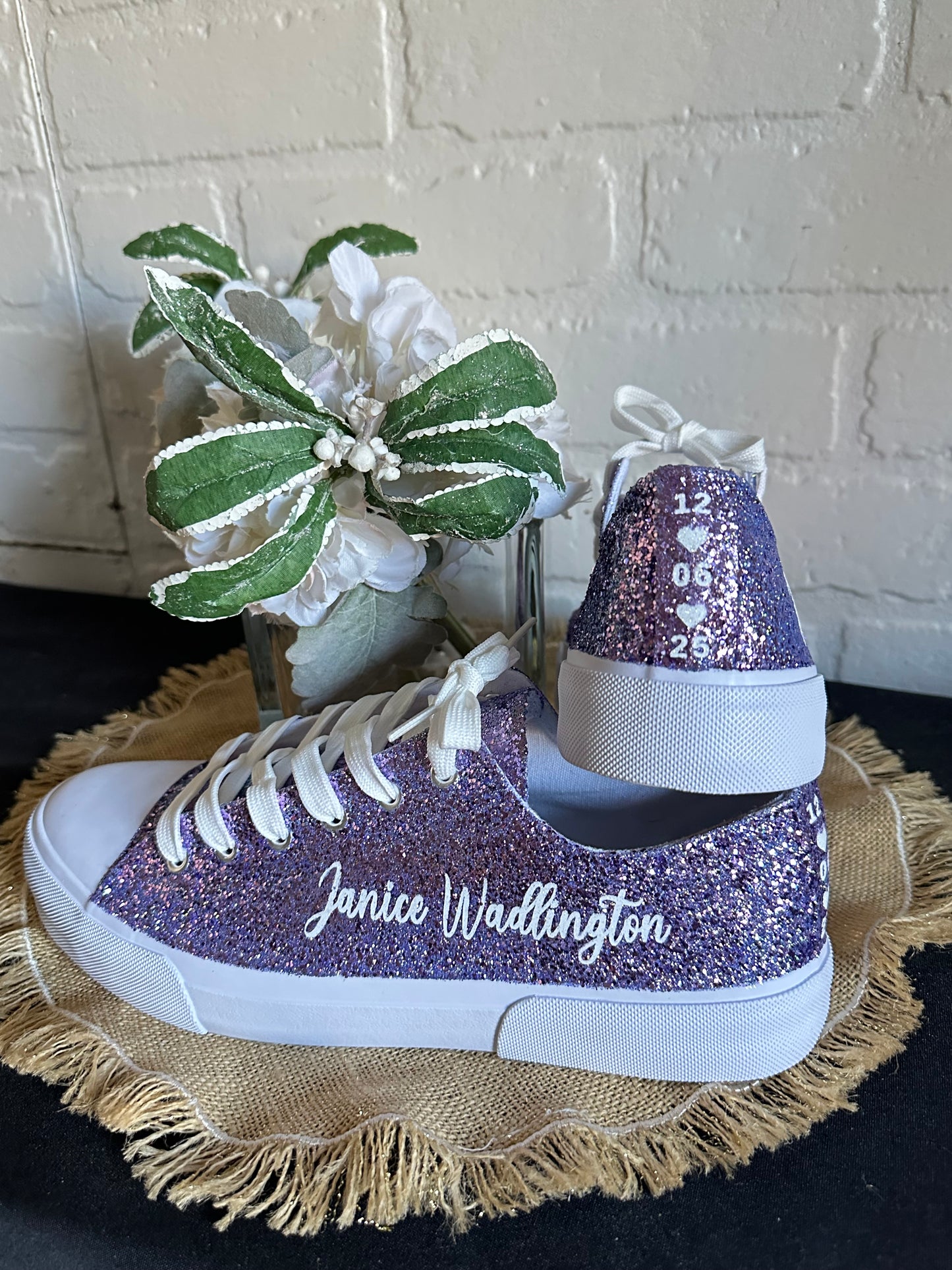 Lilac Purple Glitter Sneakers