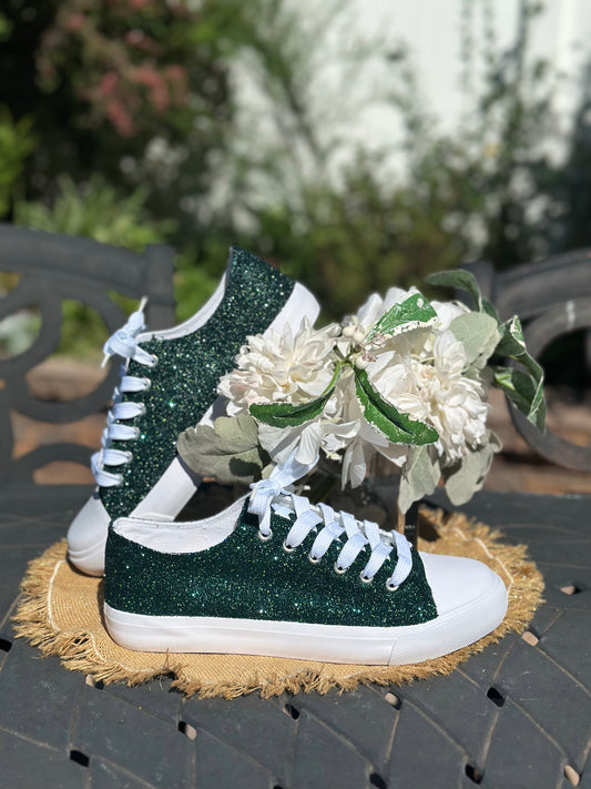 Fir Hunter Green Glitter Sneakers
