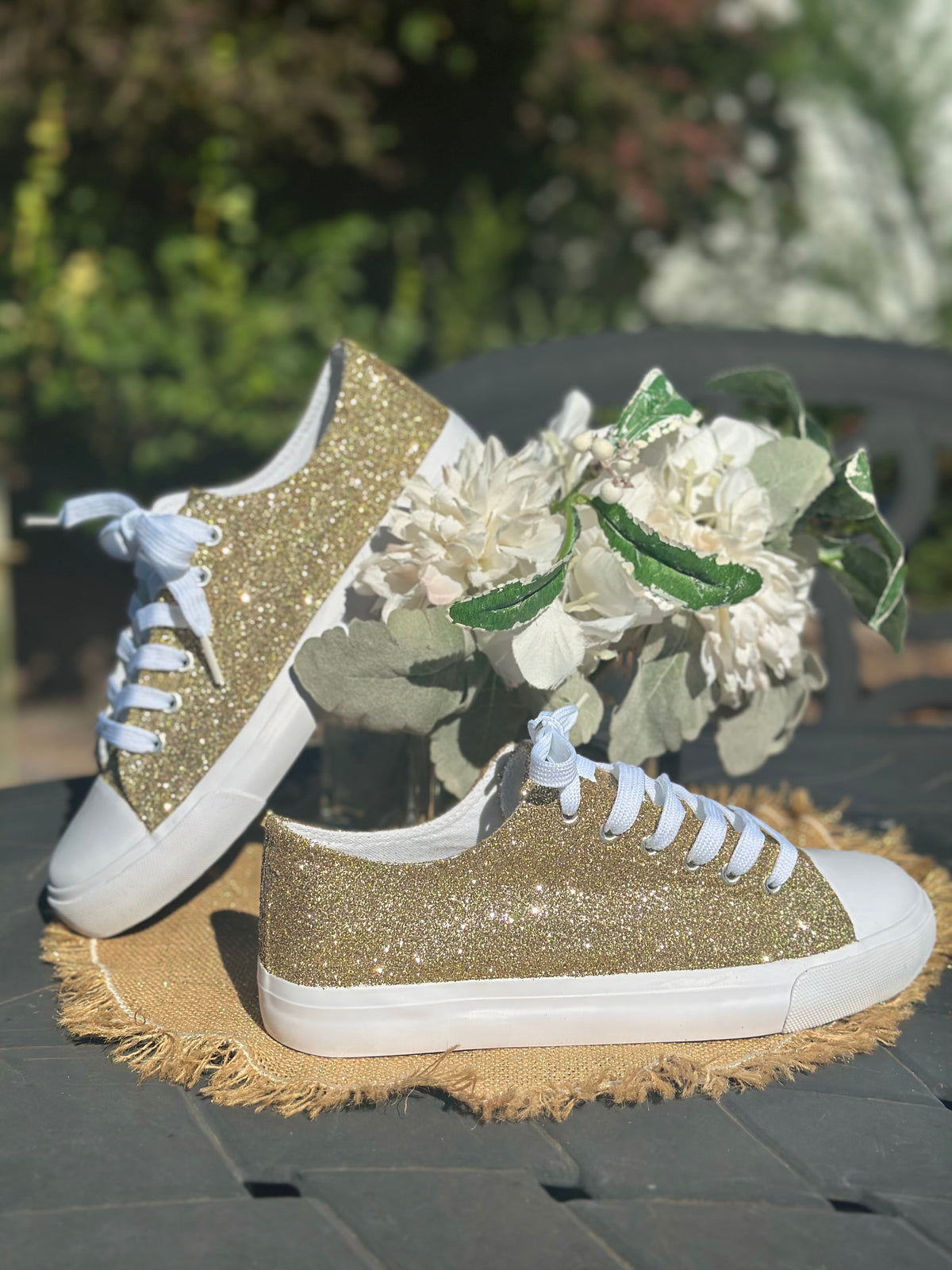 Vegas Gold Glitter Sneakers