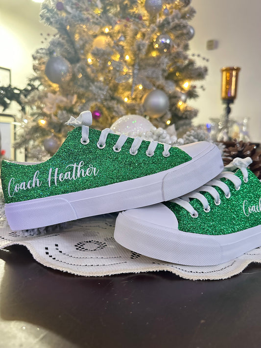 Green Glitter Sneakers