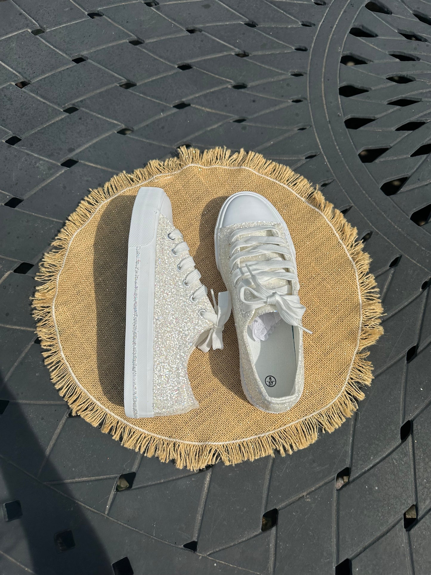 White Glitter Bride Sneakers