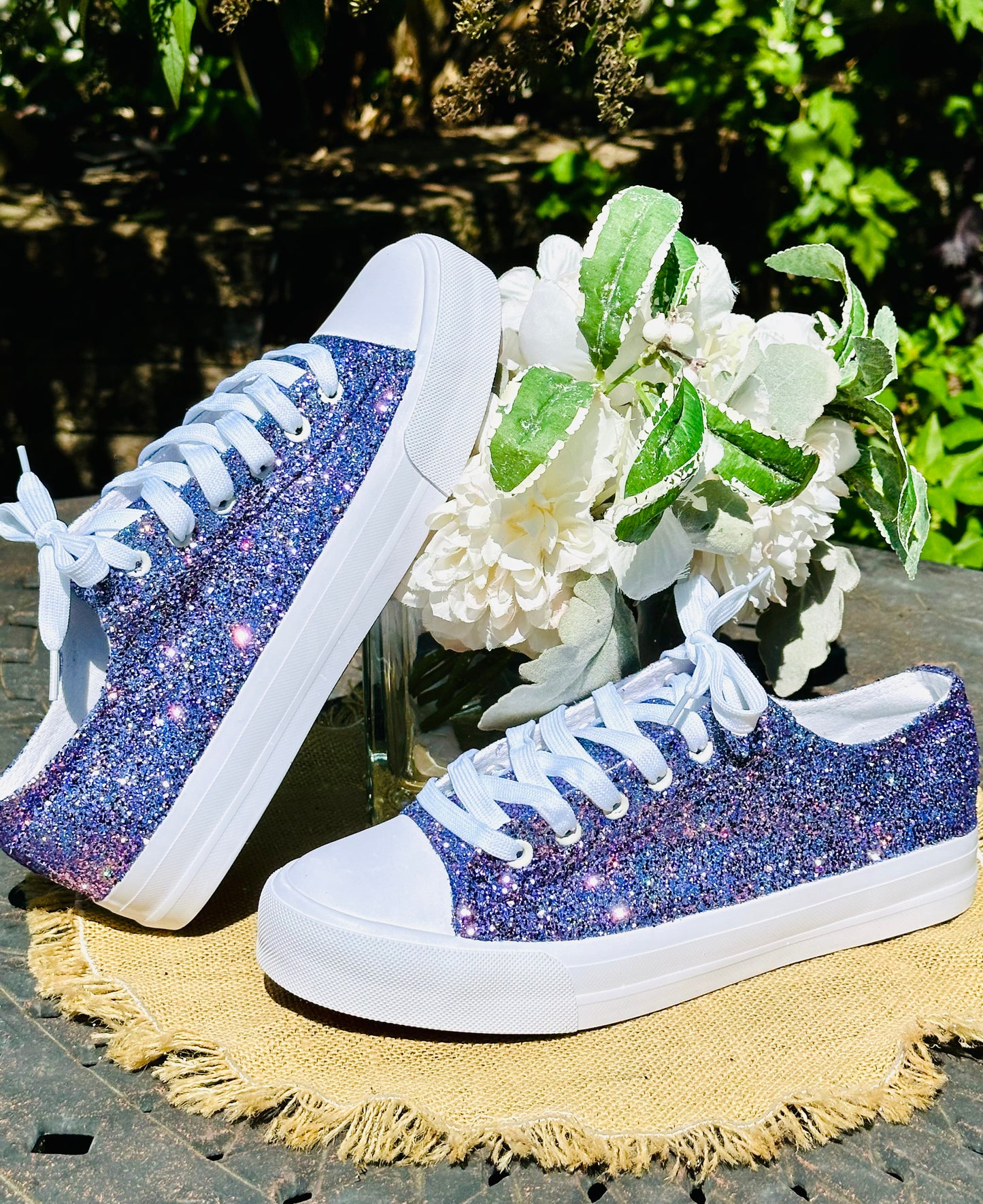 Lilac Purple Glitter Sneakers