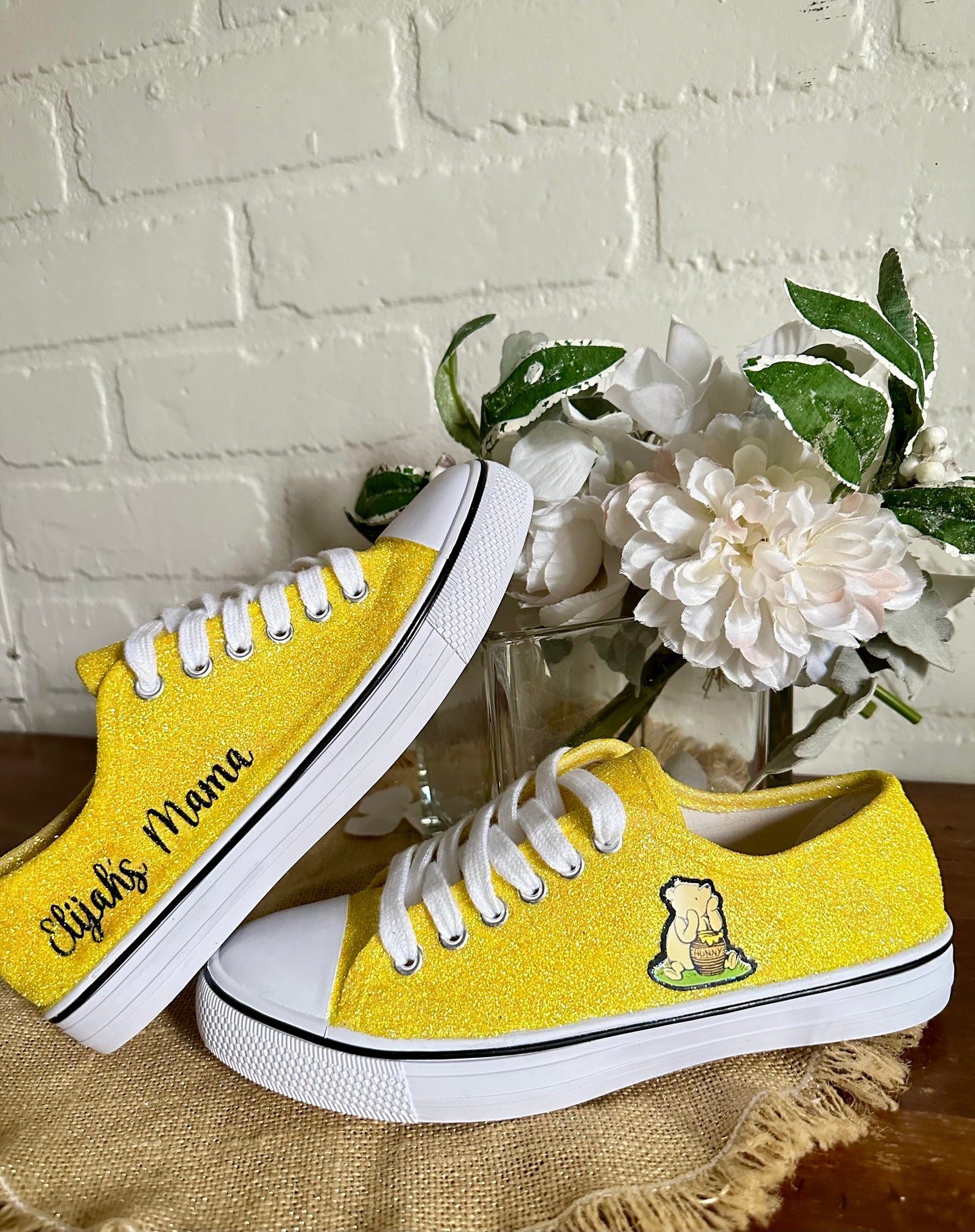 Banana Yellow Glitter Sneakers