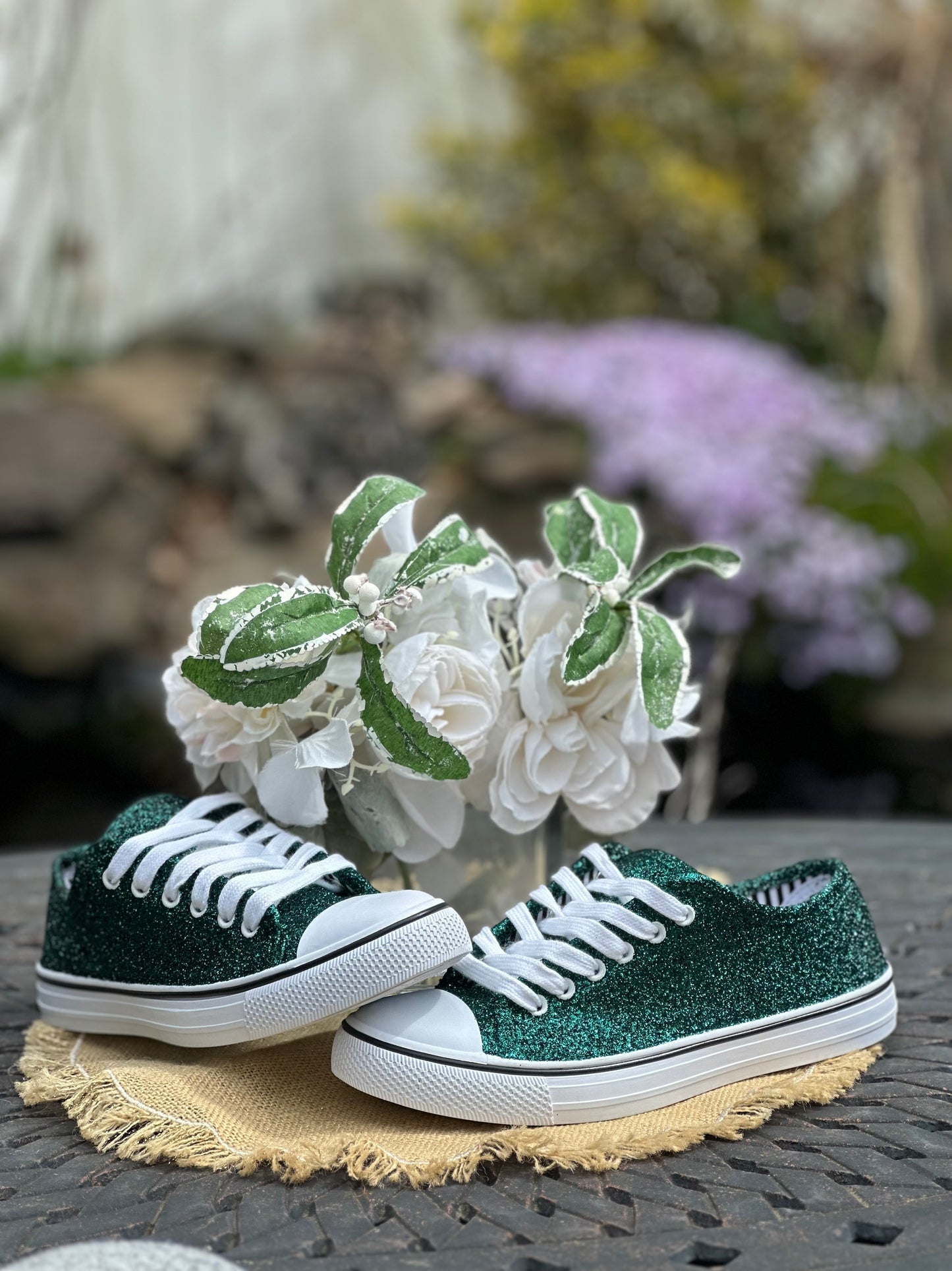 Fir Hunter Green Glitter Sneakers