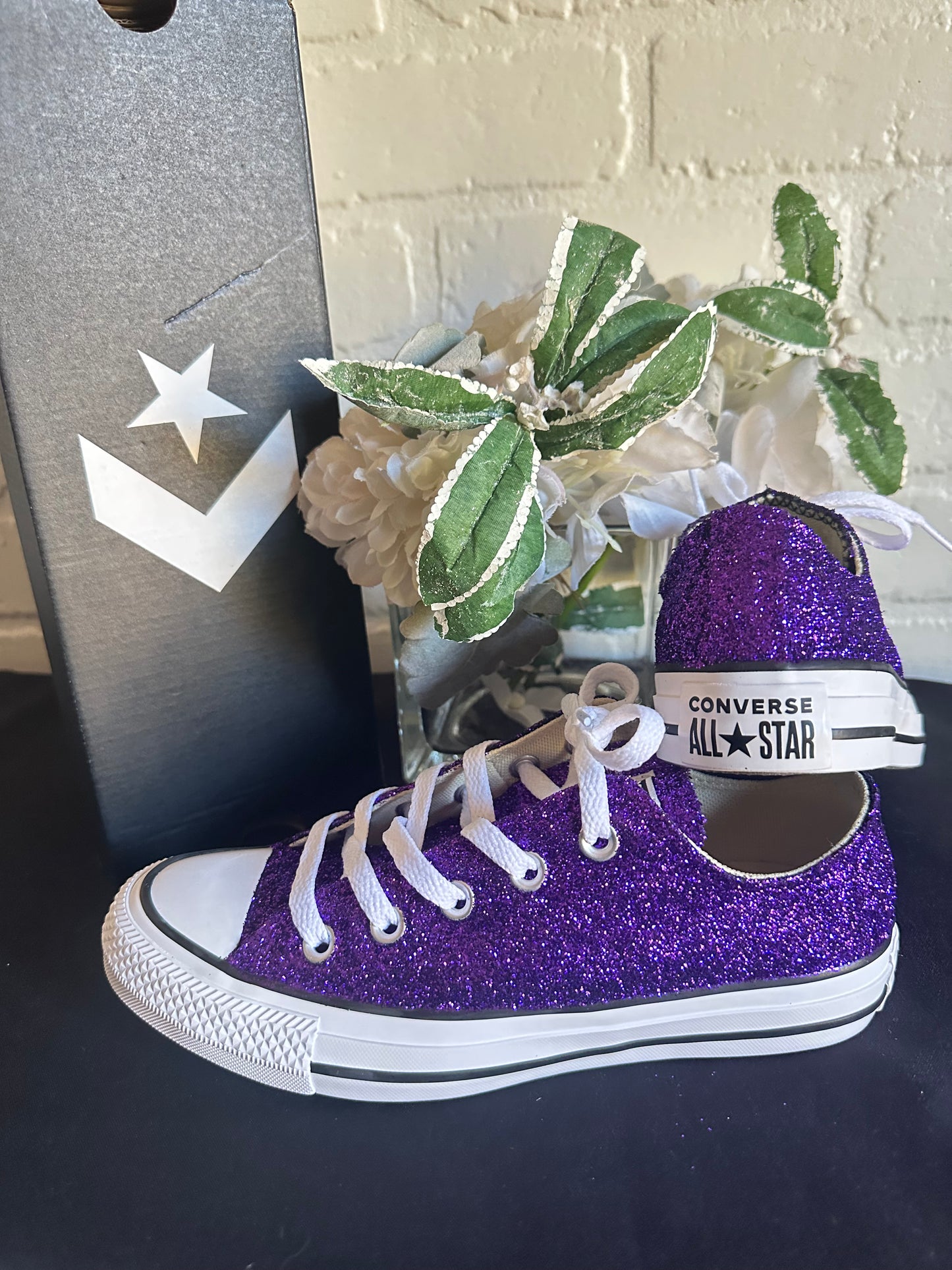 Plum Glitter Converse Chuck Taylor All Star Sneakers