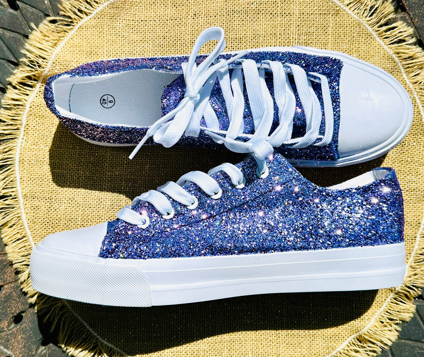 Lilac Purple Glitter Sneakers