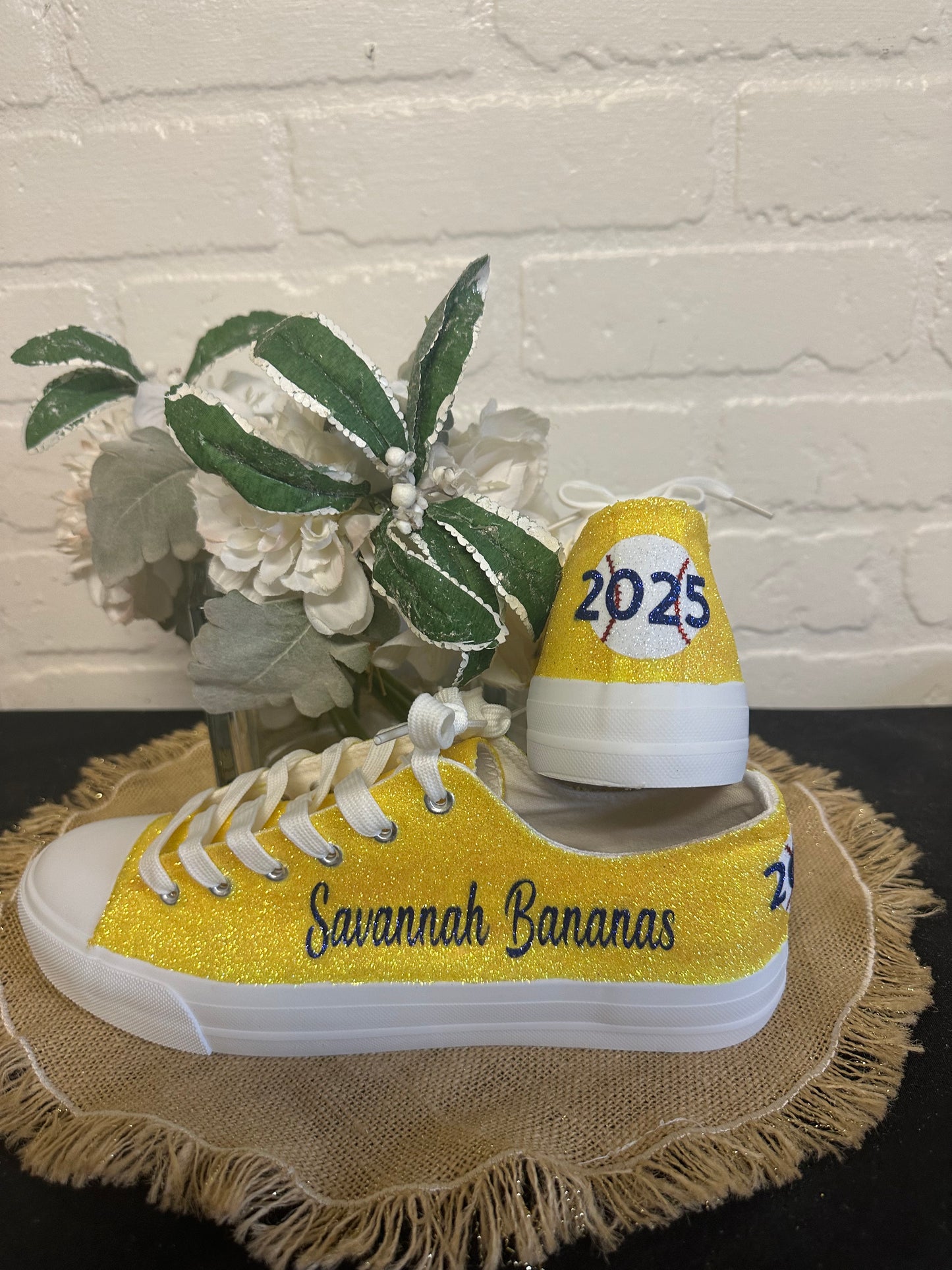 Banana Yellow Glitter Sneakers