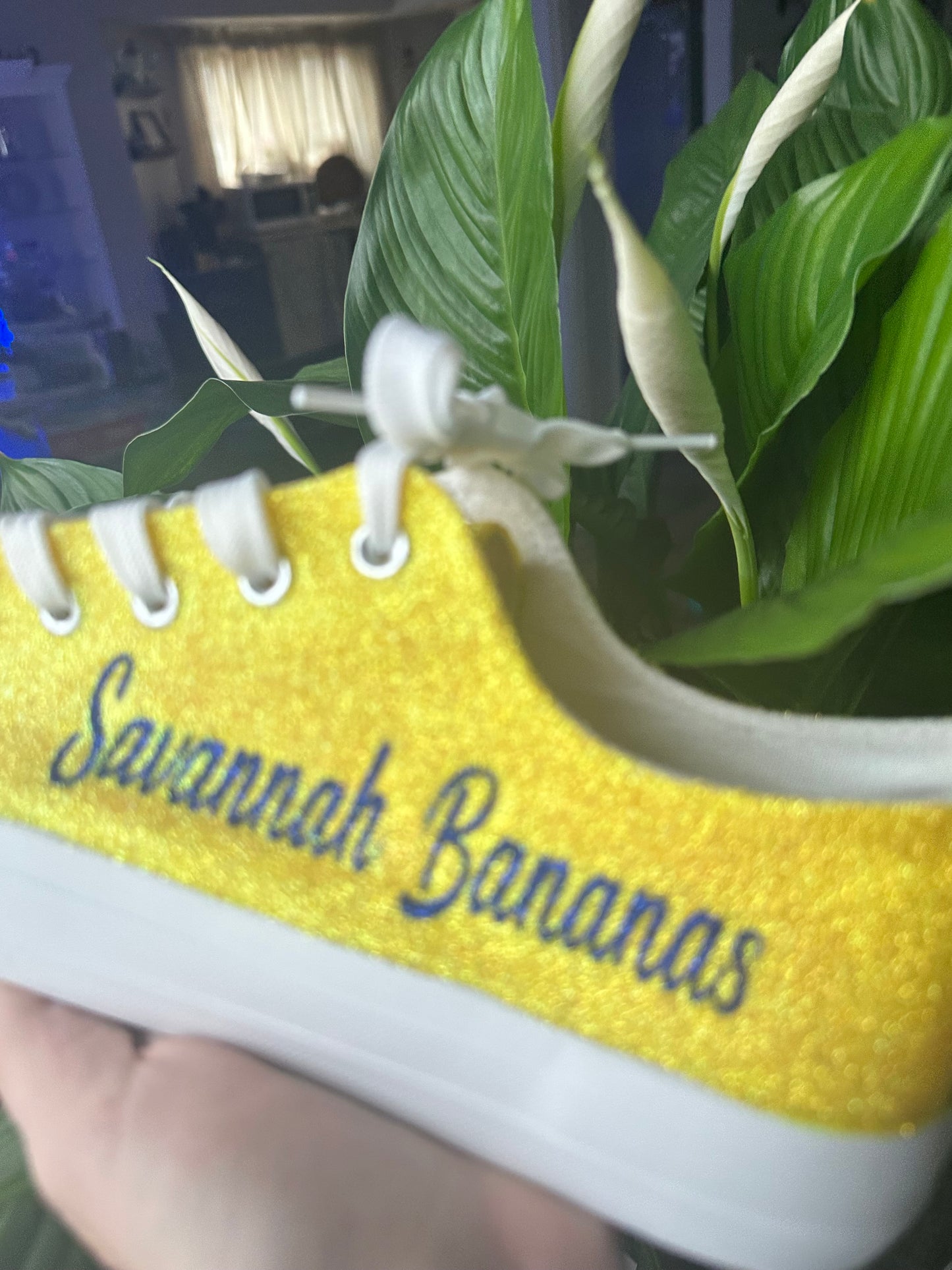 Banana Yellow Glitter Sneakers