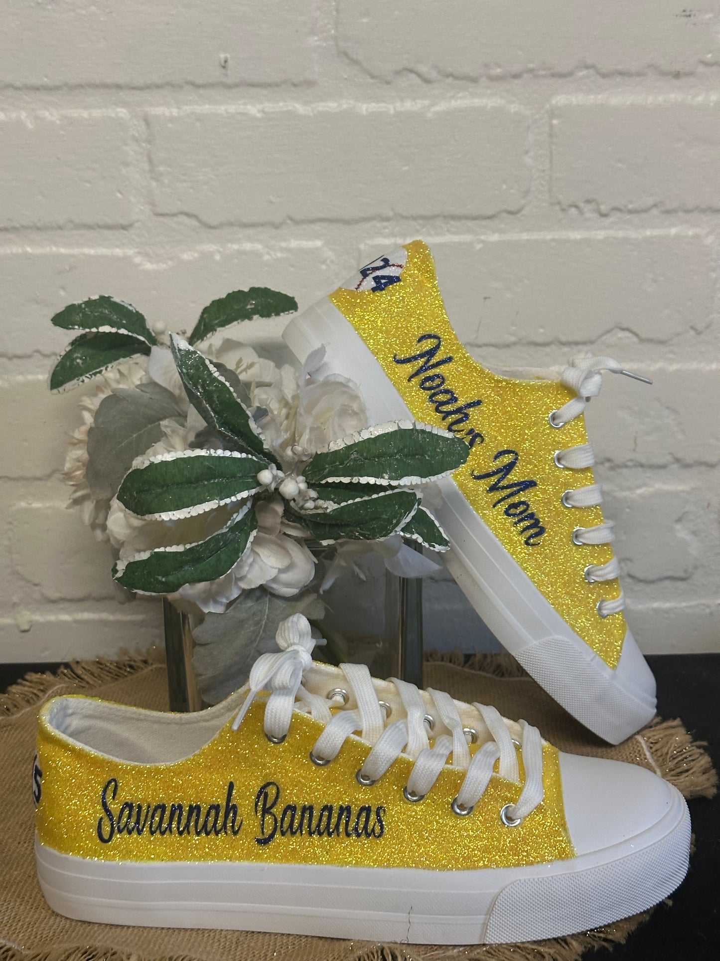 Banana Yellow Glitter Sneakers