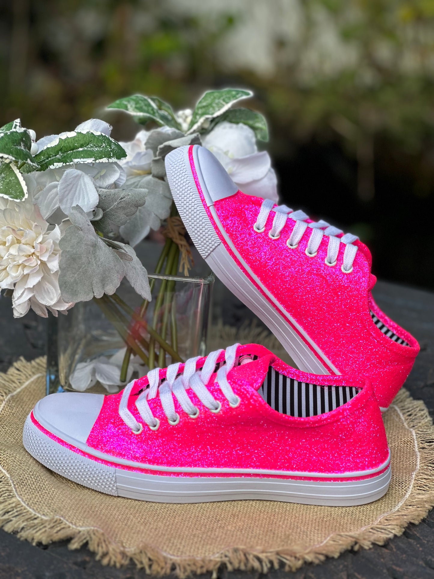 Hot Pink Glitter Sneakers