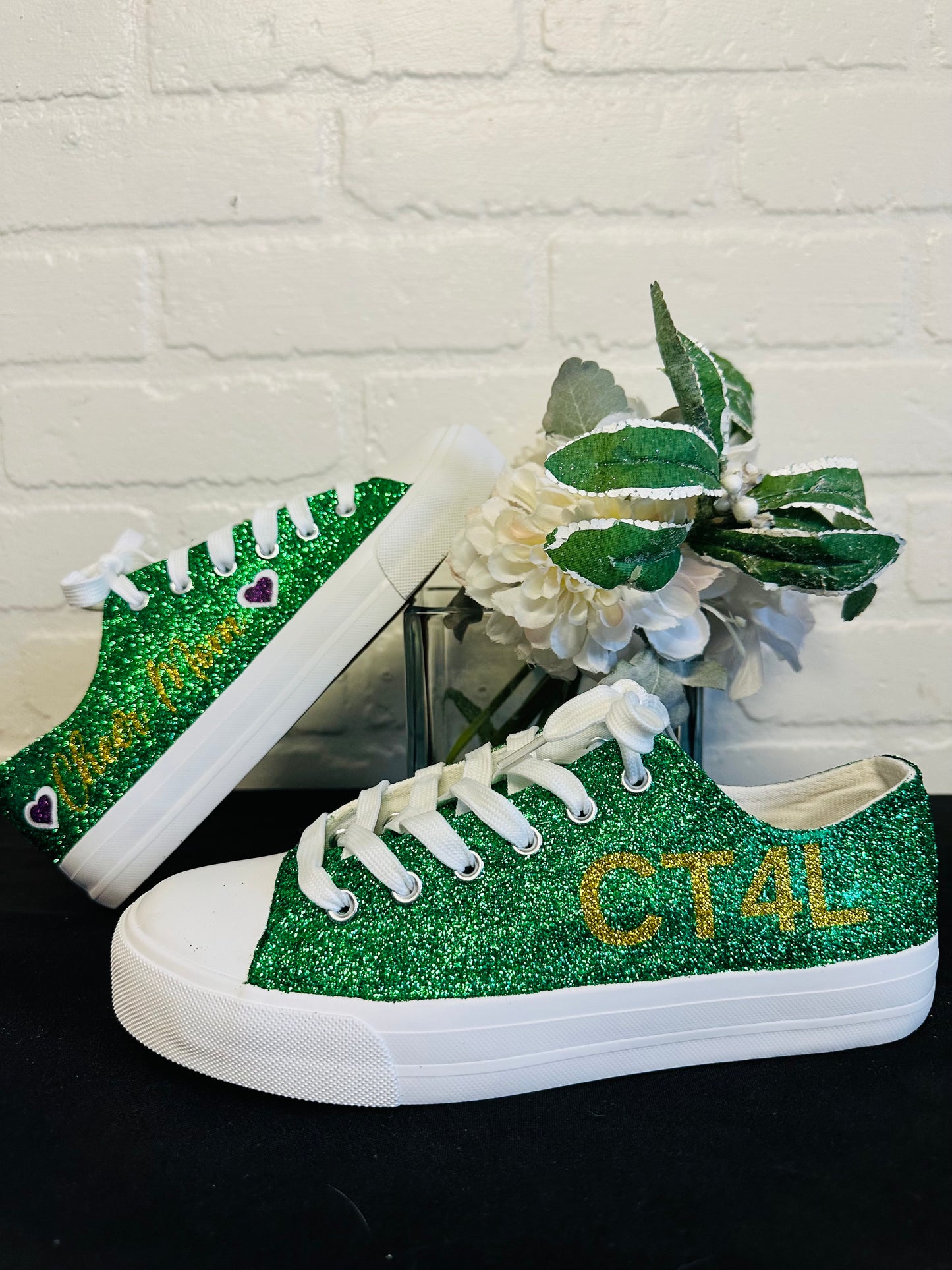 Green Glitter Sneakers