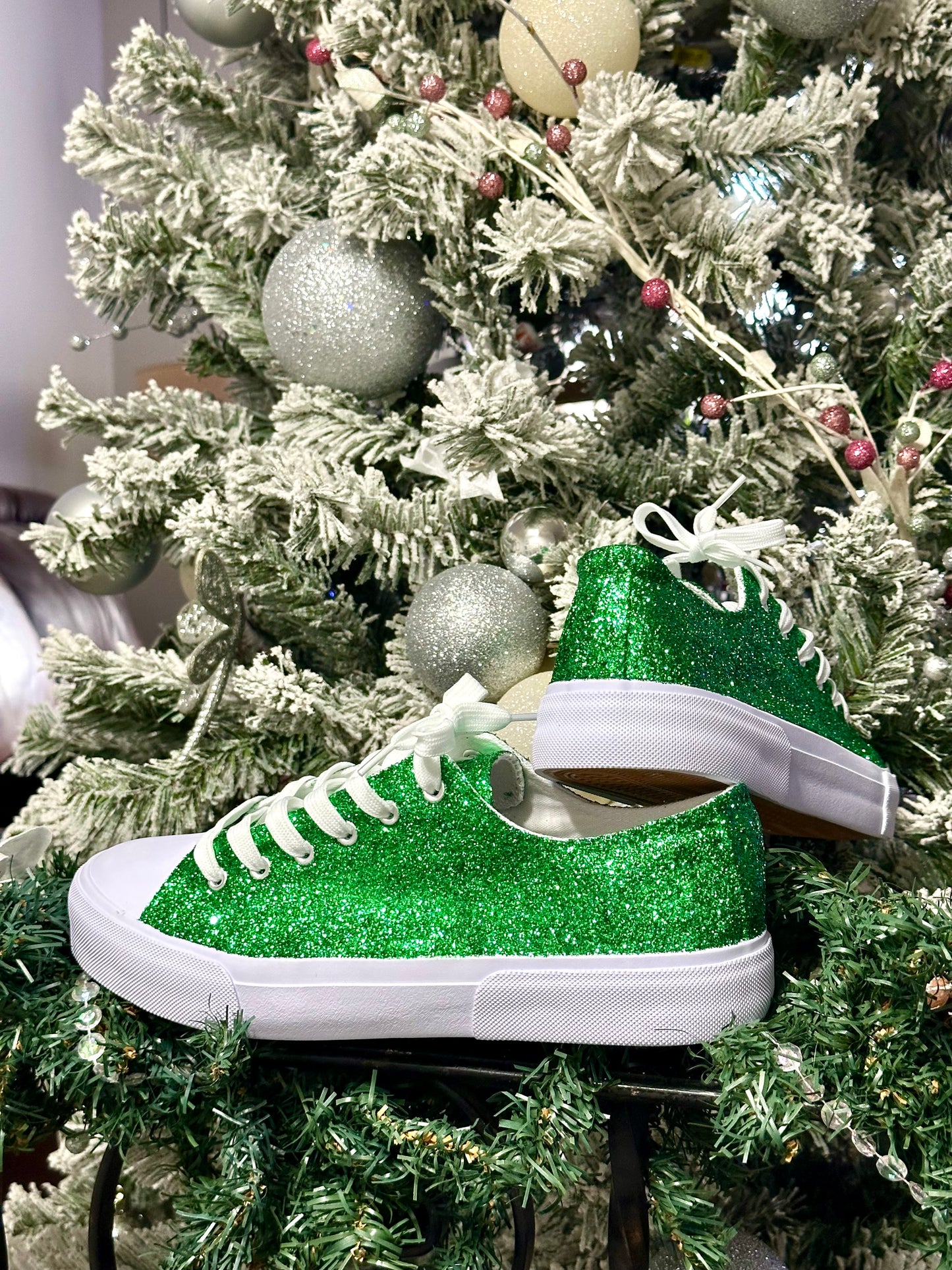 Green Glitter Sneakers