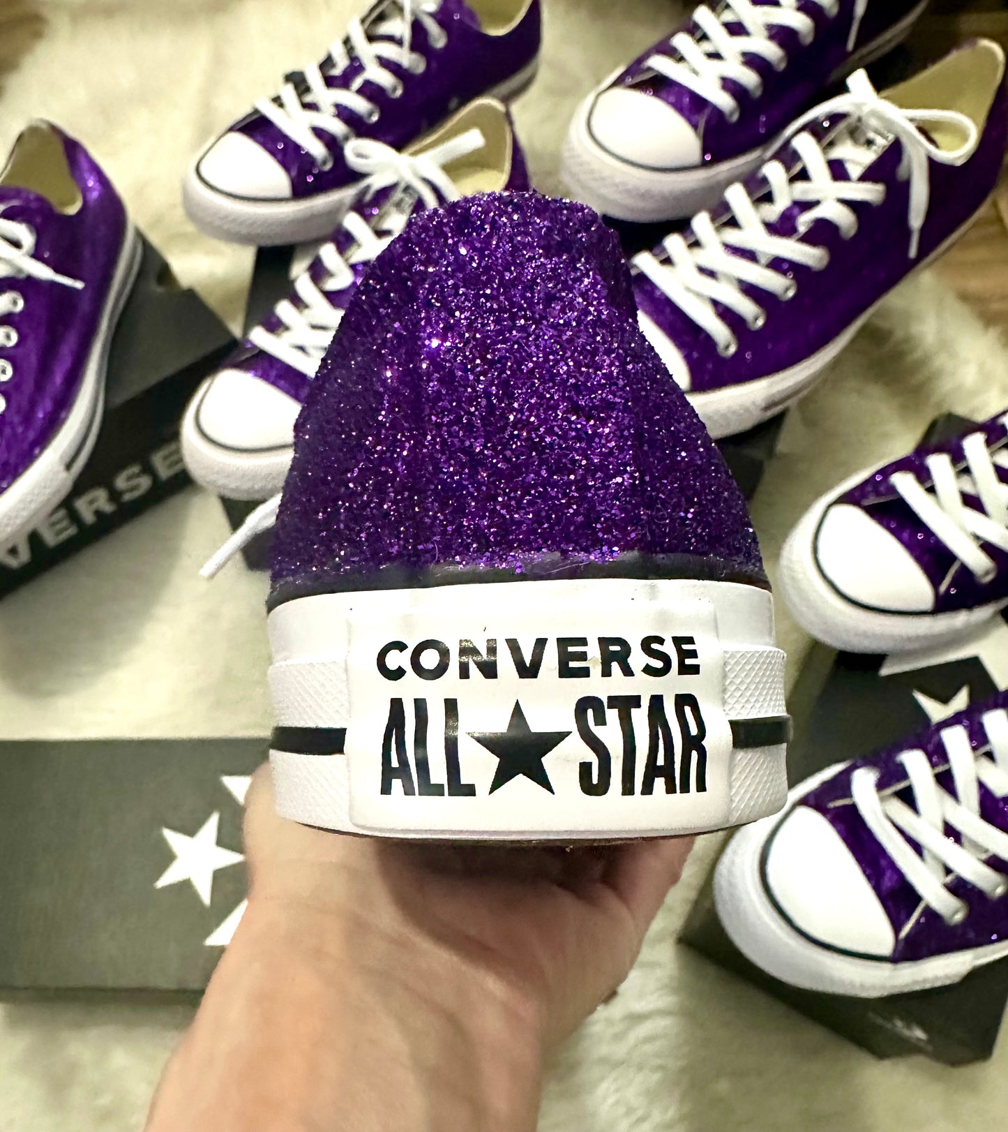 Plum Glitter Converse Chuck Taylor All Star Sneakers