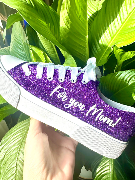 Personalized Plum Purple Wedding Sneakers