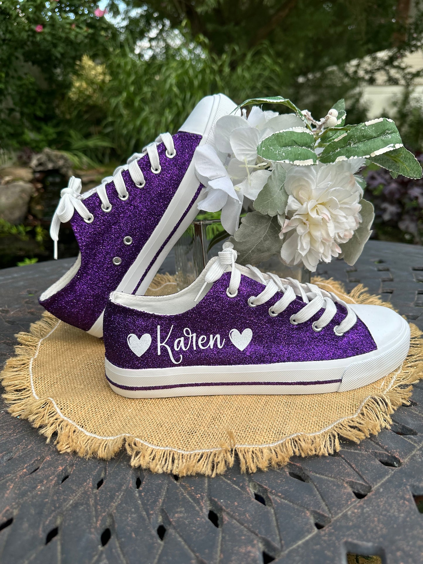 Personalized Plum Purple Wedding Sneakers